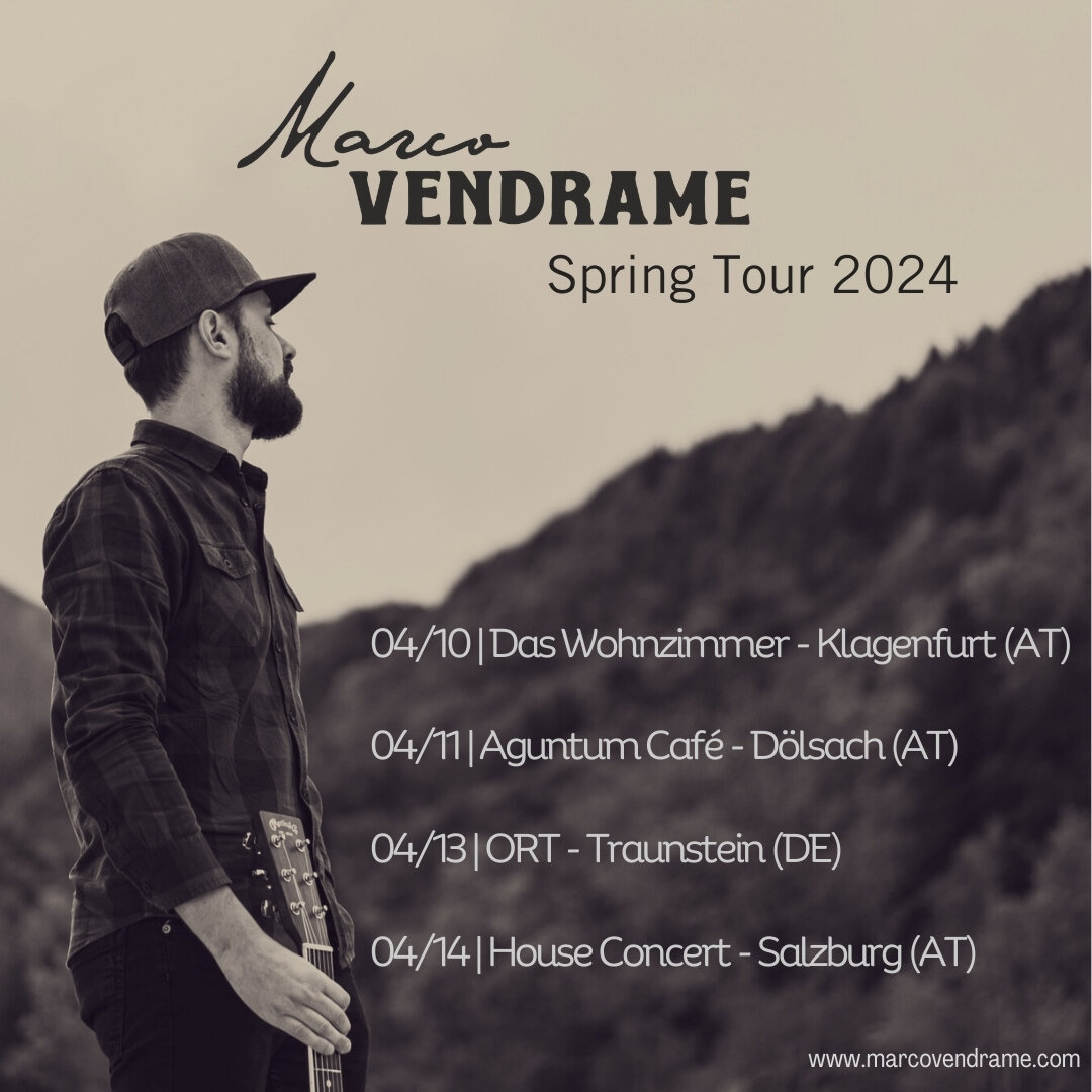 Big month coming up: EP release + Spring Tour.
First time touring Austria and Germany, I'm very excited about that!
Thanks to @touring.sofa and @mytourdad for making it possible.

04/10 - Klagenfurt (AT)
04/11 - Dolsach (AT)
04/13 - Traunstein (DE)
0