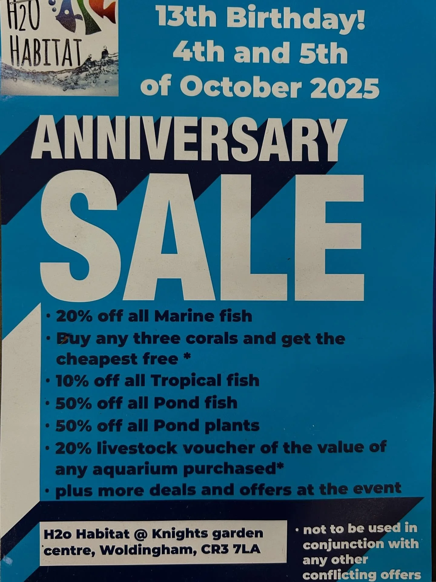 Based at our Woldingham Centre is H20 Habitat and they are celebrating their 13th birthday! This weekend (4th and 5th October) they have some fantastic offers on to celebrate 
.
.
.
.
#knightgardencentres #h2ohabitat #woldingham
