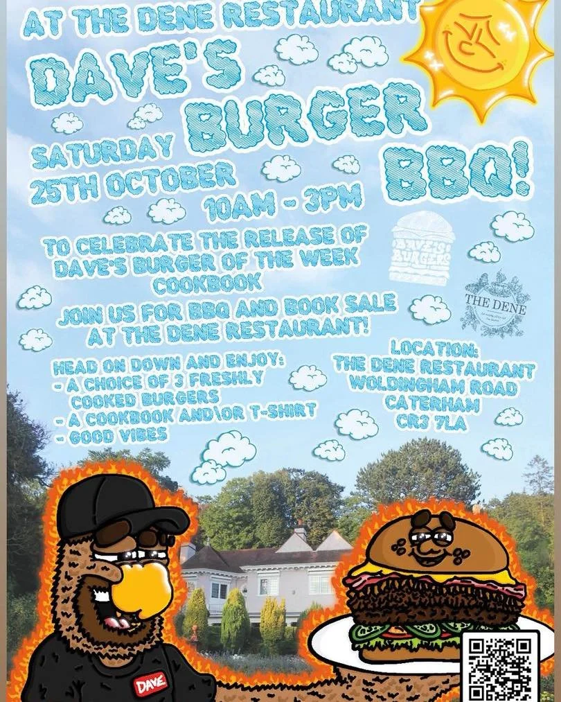 Coming up! Choose from 3 different burgers- from 10am at the Dene- Saturday 25th October.