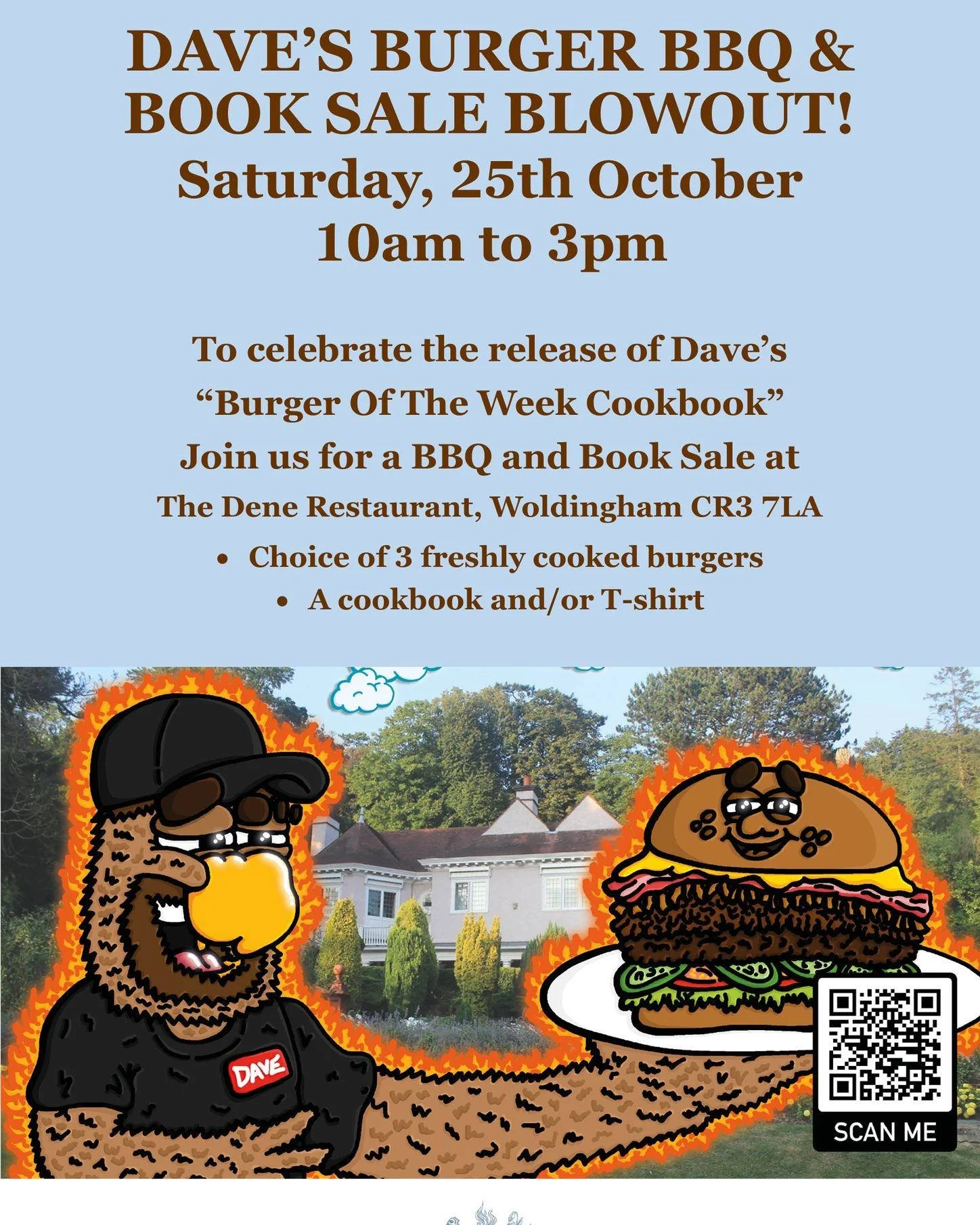 The big day is nearly here!
Dave's book and burgers will be on sale in the Dene from 10am-3pm on Saturday- Brunch or Lunch?
#knightswoldingham #davesburgers #burgerblowout
