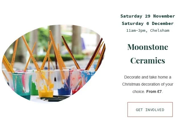 Moonstone Ceramics will be back this Saturday at 11am for more Christmas decoration painting. From &pound;7
#moonstoneceramics #knightschelsham