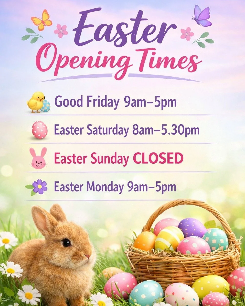 FYI-Our Easter hours are slightly different to our usual hours.
#myknightsgarden #knightschelshamwoldingham #knightschelsham #knightswoldingham