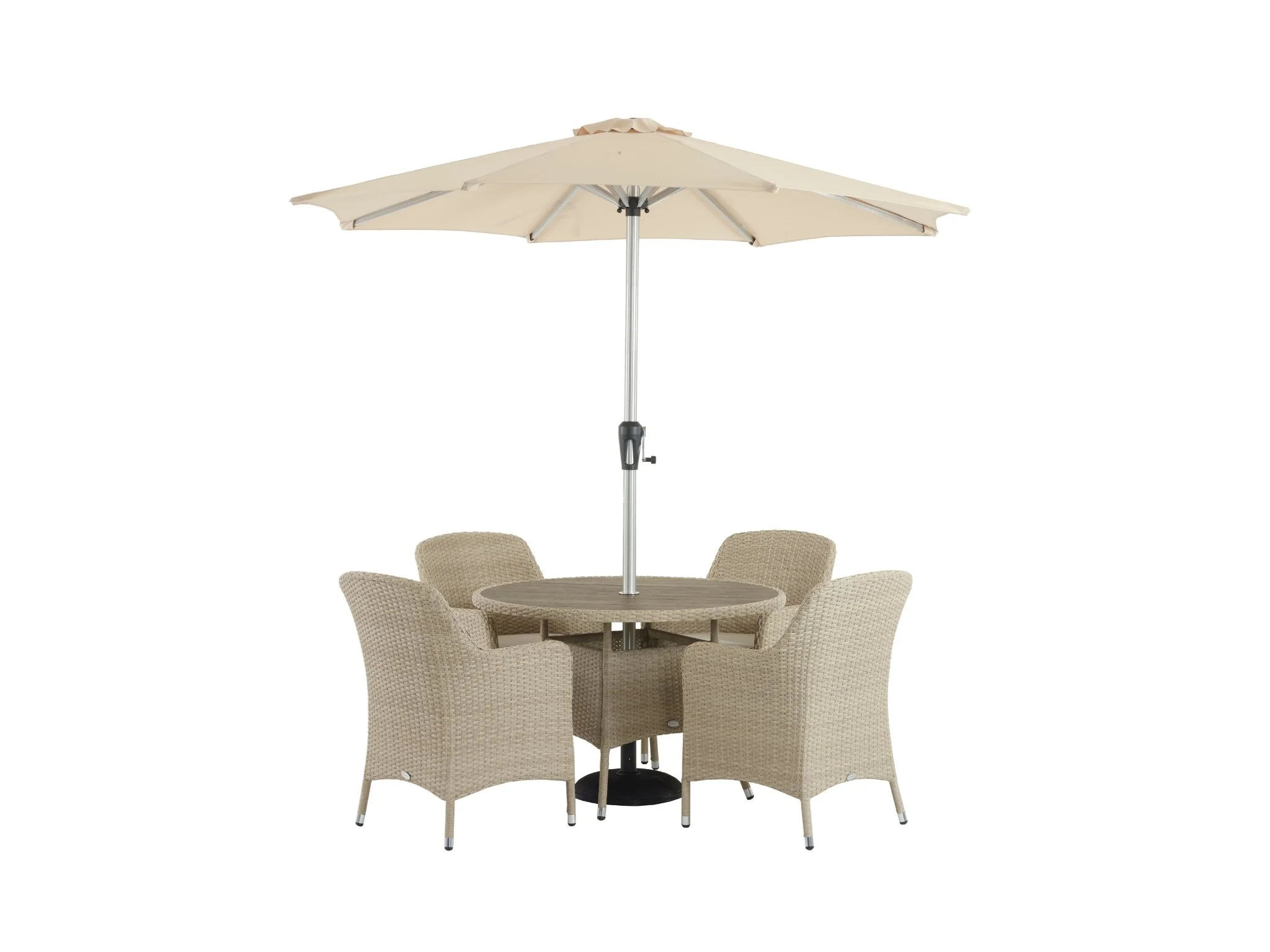 Bramblecrest Tetbury 110cm Tree-free 4 Seat Round Table Set in Nutmeg