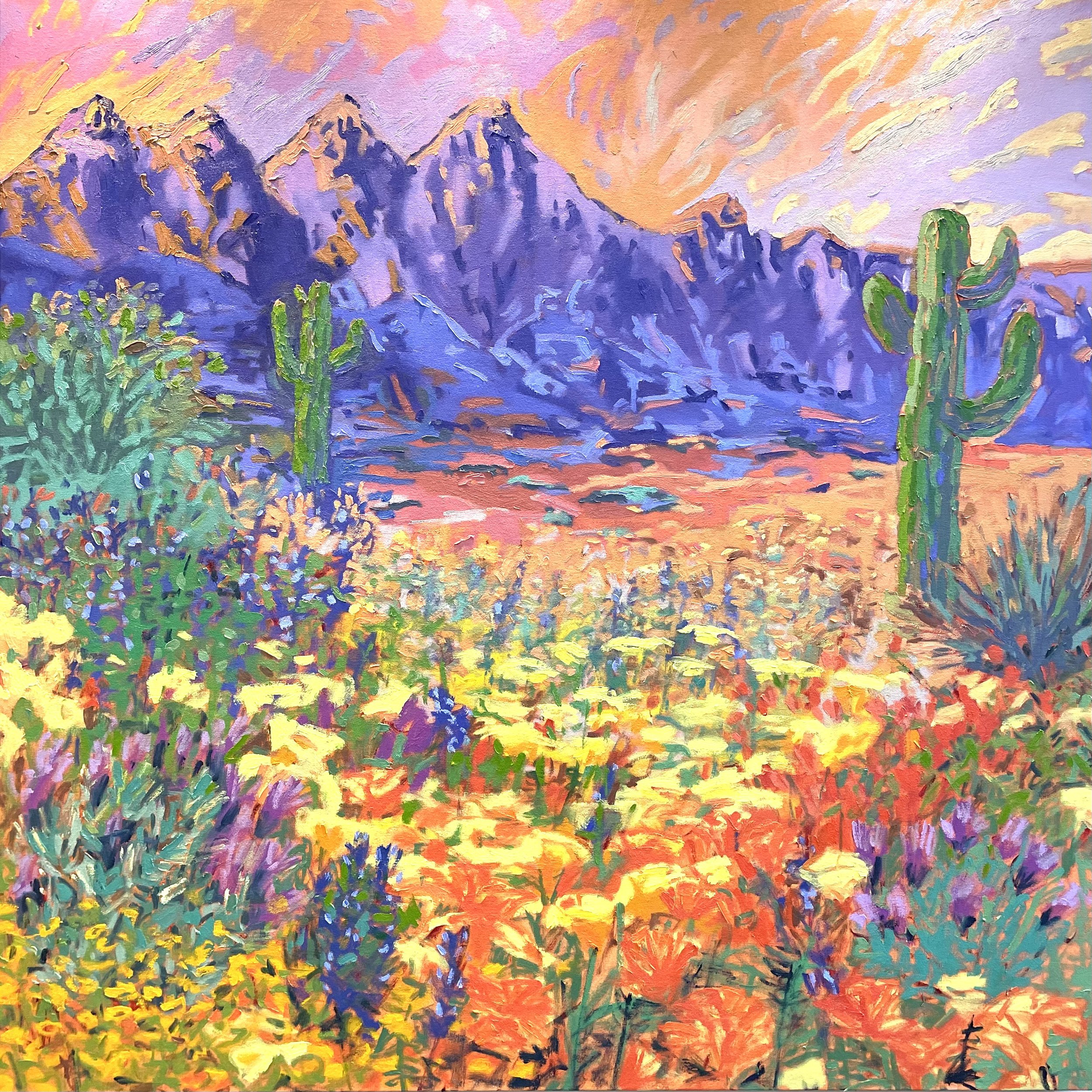Spring Super Bloom in Arizona / 48” sq. / Private collection
