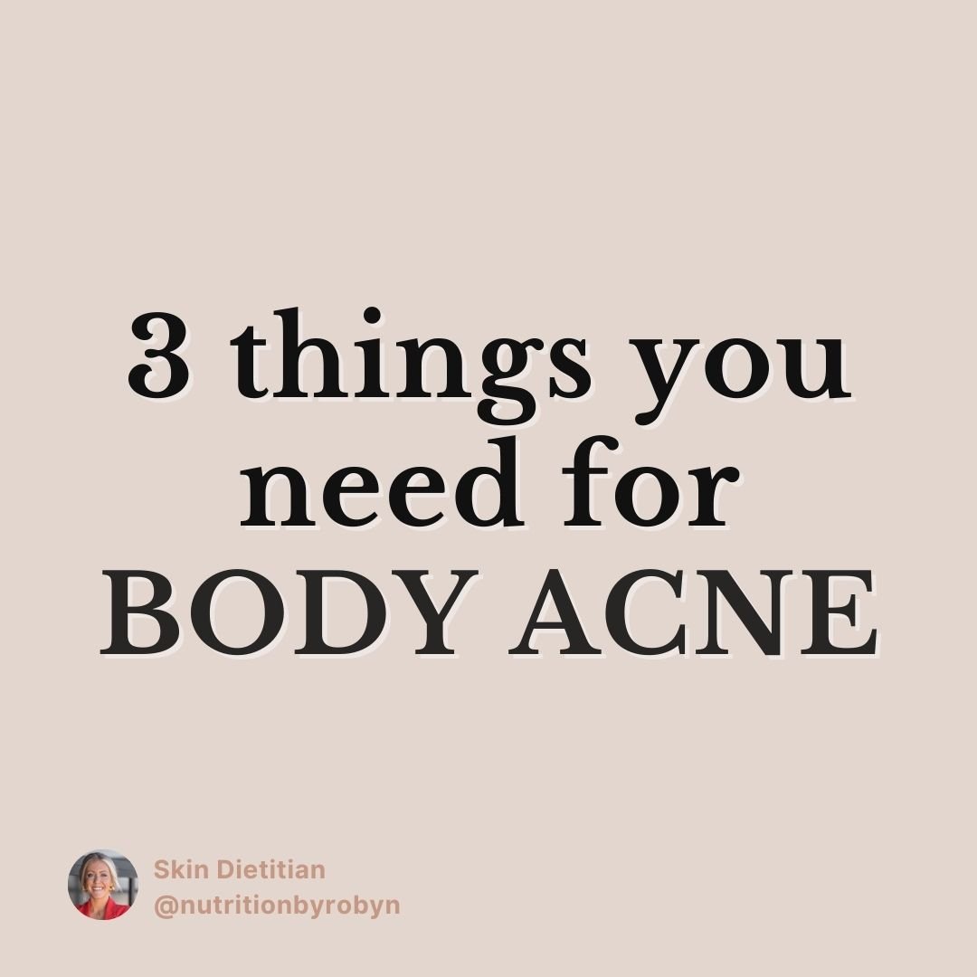 THE BODY ACNE TRIO ⬇️

If you're seeing acne on your: Chest, back, shoulders or butt

➡️ DM me CLEAR SKIN if you want to know what you can do about it.

Let me clue you in:

it's not your hormones👀

It's also not...
❌ sugar/carbs
❌ a single nutrient