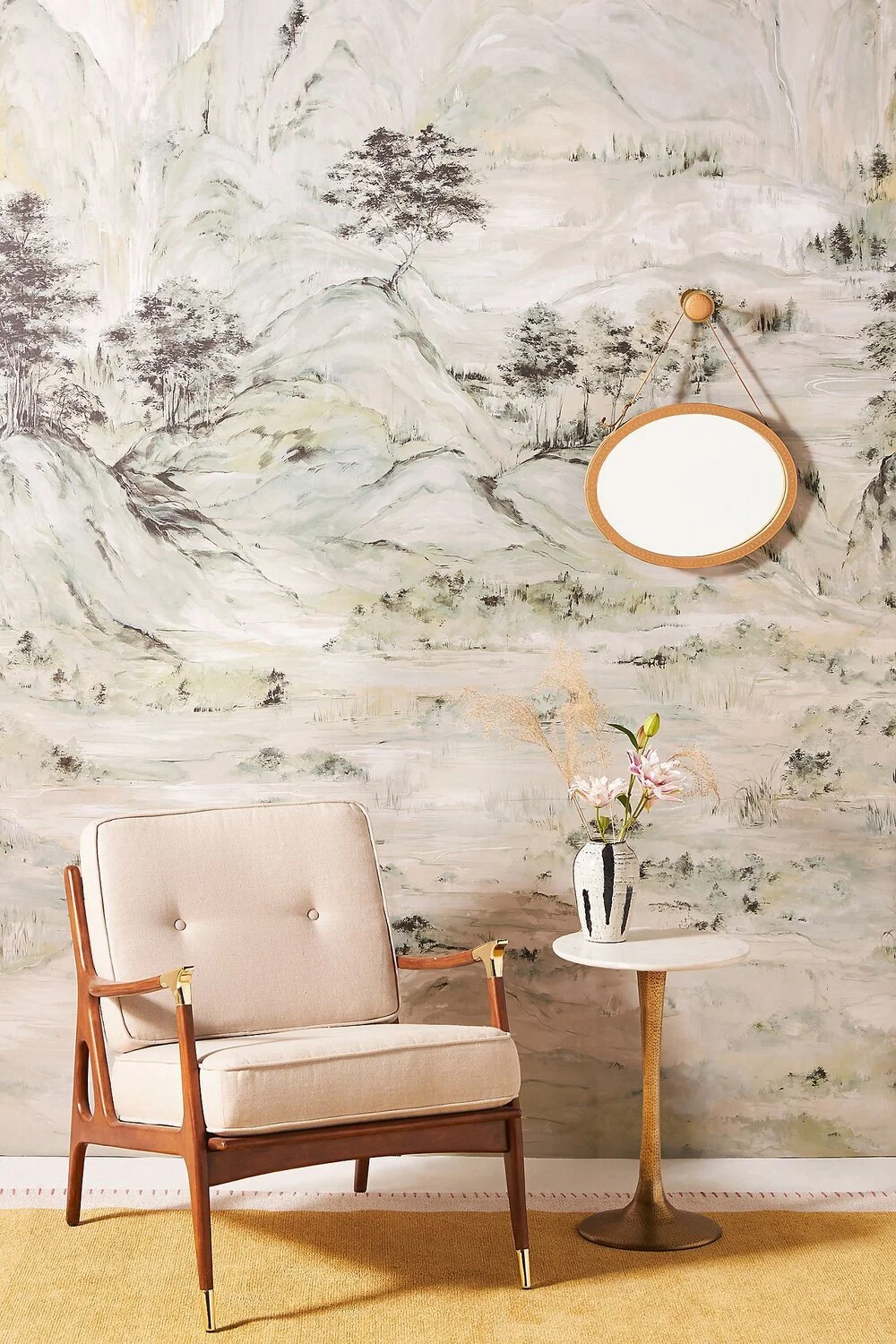  MISTY MOUNTAIN MURAL BY YORK WALLCOVERINGS IN BEIGE 