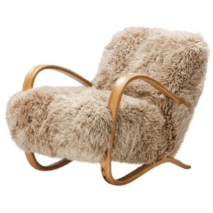 Lounge Chairs in Beige Tibetan Lambswool $13,800