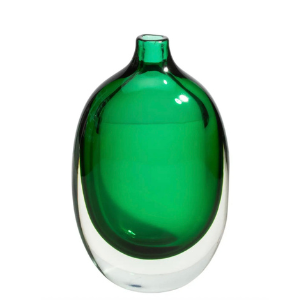 1stDIBS -Hand Blown Murano Vase Sommerso in Emerald Green $2,100