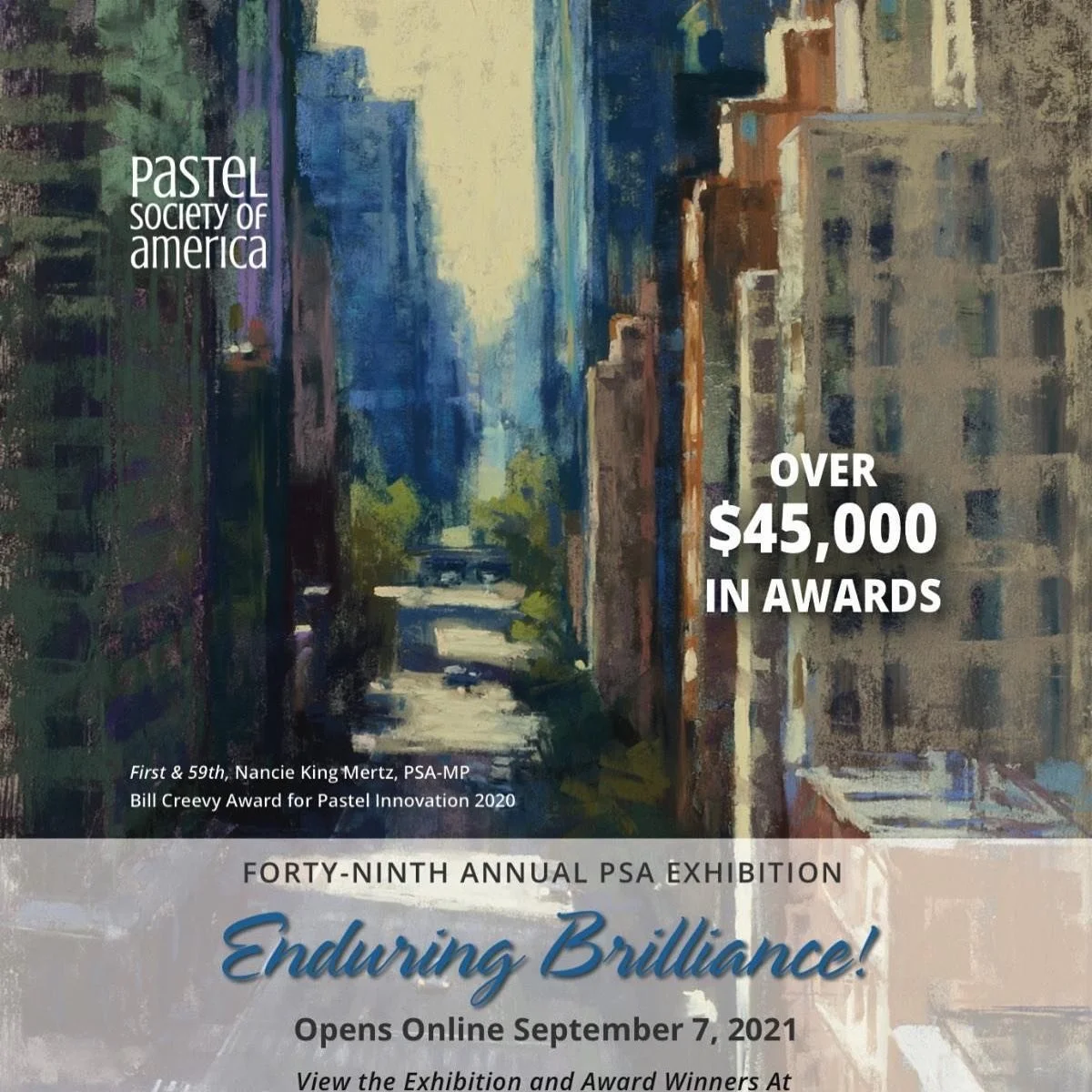 I&rsquo;m thankful to have been chosen to be a part of this prestigious exhibition, and to have won the Bill Creevy Award for Pastel Innovation! Thanks to Jurors of Selection @rgmckinley, Colette Odya Smith PSA-MP, and @ottosturckeartist. Thanks also