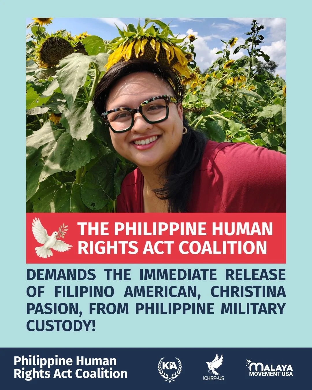 The PHRA Coalition demands the immediate release of Filipino-American Christina Pasion from Philippine Military Custody