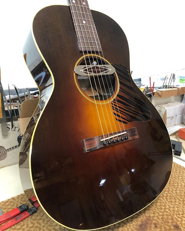 GOT PICKUPS? If you ever get the urge to play a James Taylor/Lightnin Hopkins medley at your next gig, we&rsquo;ve got you covered. Here is a new Fairbanks F20 12 fret fitted with a K&amp;K Sound Trinity Pro, AND a Gretsch Deltoluxe.