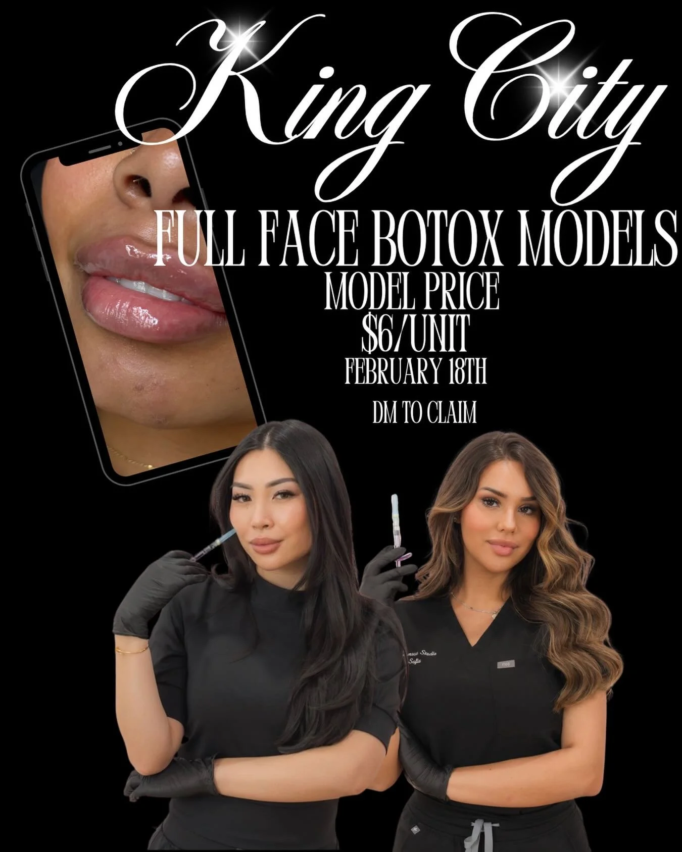 💋✨ MODEL SPOT ALERT ✨💋

FULL FACE BOTOX MODELS
📍 King City
📅 February 18th
$6/unit

Injected by @injectorsof 💉✨
Trained by @injectormyly 💉✨

Must be comfortable on camera and consent to photos and videos being taken and used for content 📸🎥

?