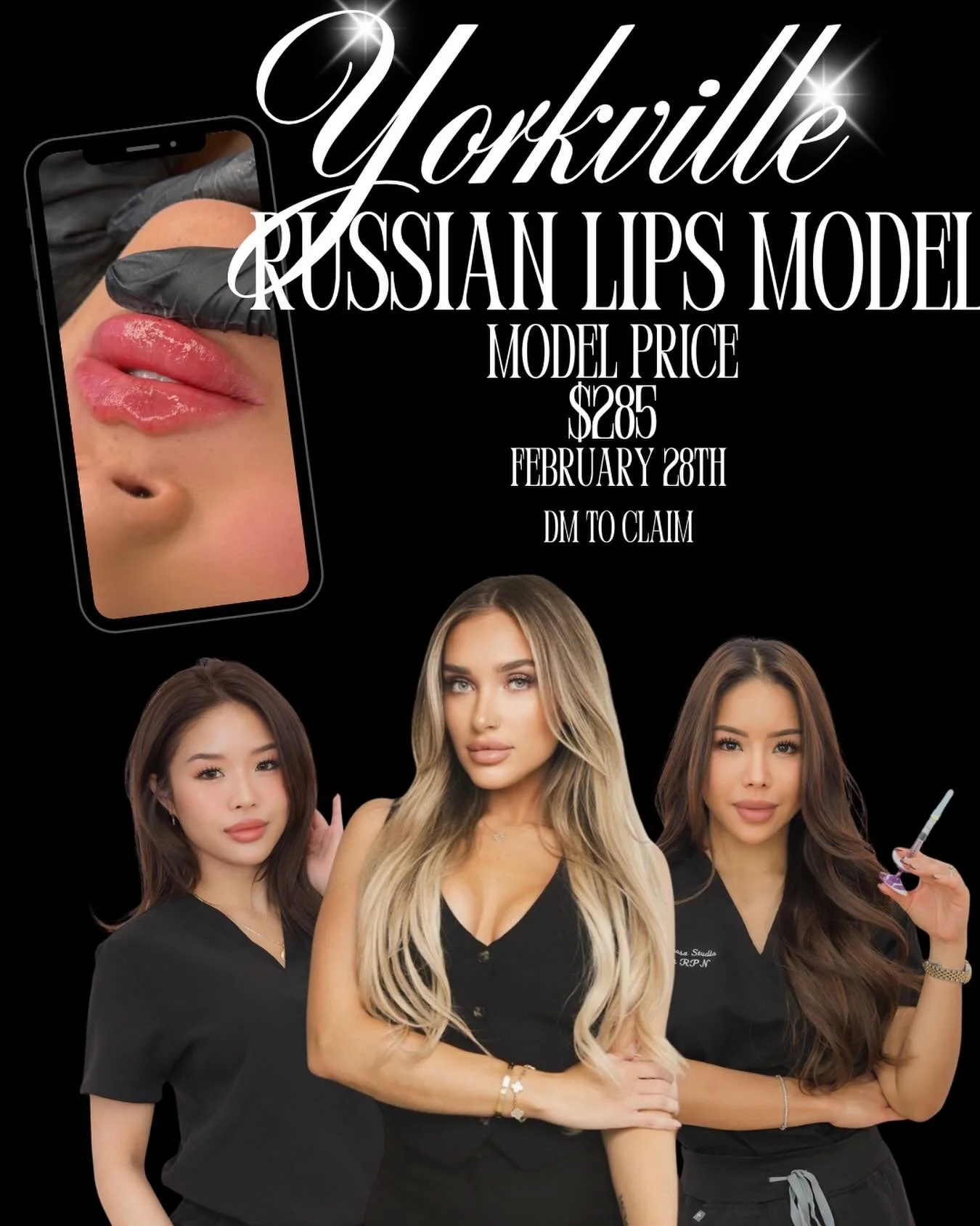 RUSSIAN LIPS MODEL CALL 💋✨

💉 Treatment: Russian Lips 📅 Date: February 28th  📍 Location: Yorkville
 Model Price: $285

Service done by @injectorjojo &amp; @injectorjoan 
 Trained by Russian Lip expert @nurseem 🎓✨

One day only! Limited spots ava