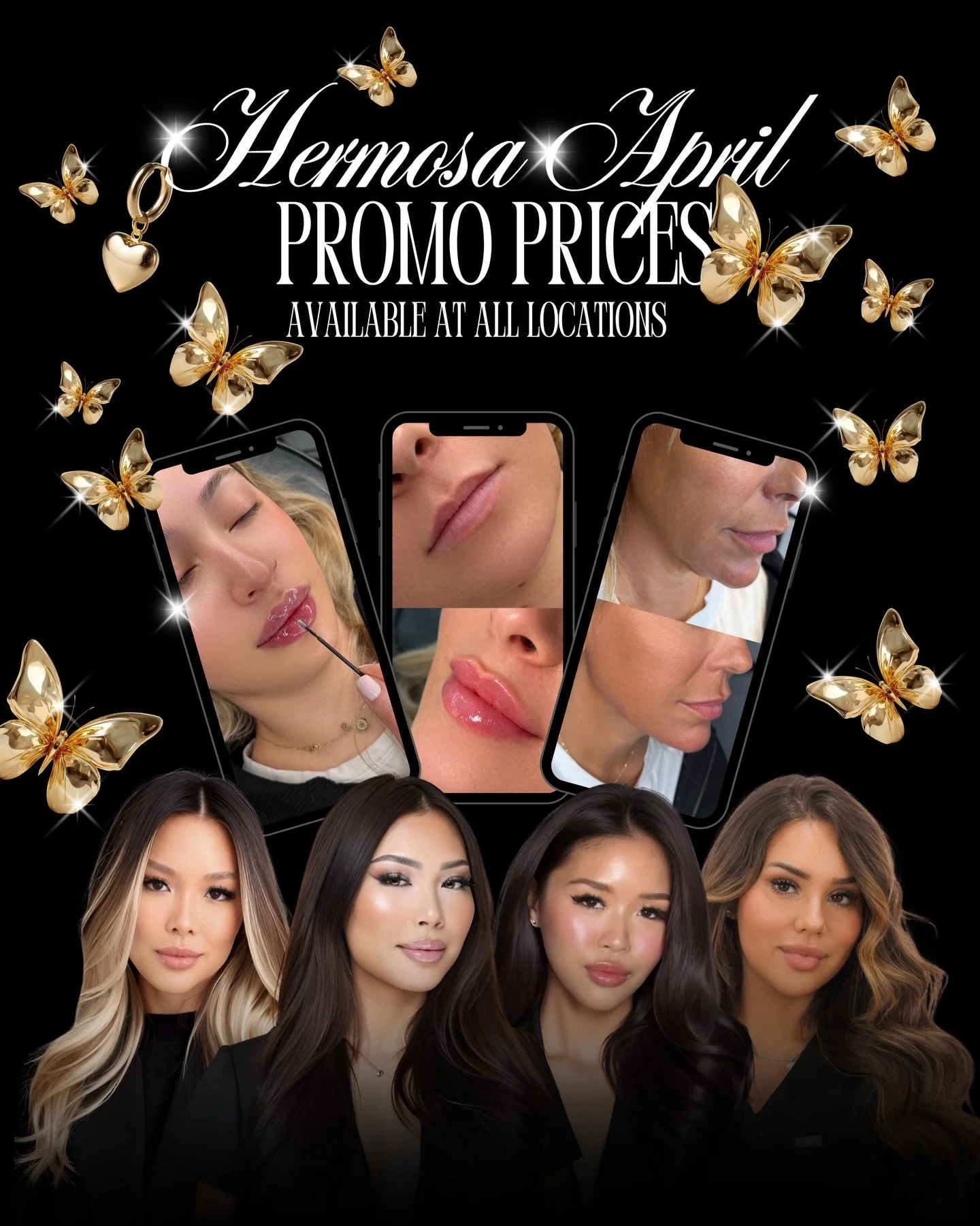 🌸✨ HERMOSA APRIL PROMO PRICES ✨🌸
available at all locations 💌

Spring glow starts here 💛🌷

🌼 Nurse Sofia
Half Syringe $285
Botox $7/unit
Skin Booster $399

🌼 Nurse Jojo
Half Syringe $315
Full Syringe $500
Botox $7/unit
Chin Filler $450/syringe