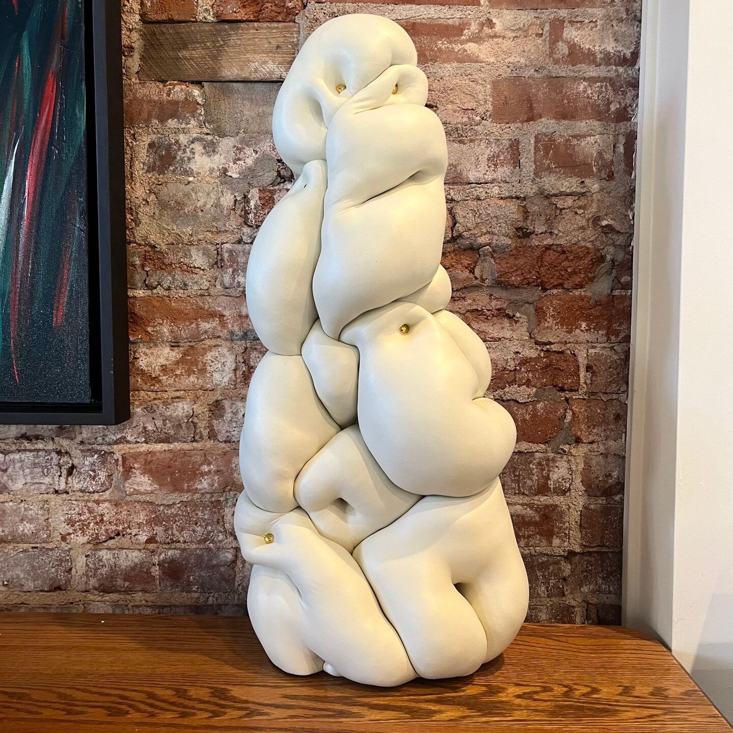 &quot;I Come Whole&quot; by E. Elhoffer. We love the use of upholstery tacks&ndash;they really add a whole new dimension to the piece.

#untitledfineart #stlart #stlouisart #cherokeestreet #cherokeestreetstl #interiordesign #interiors