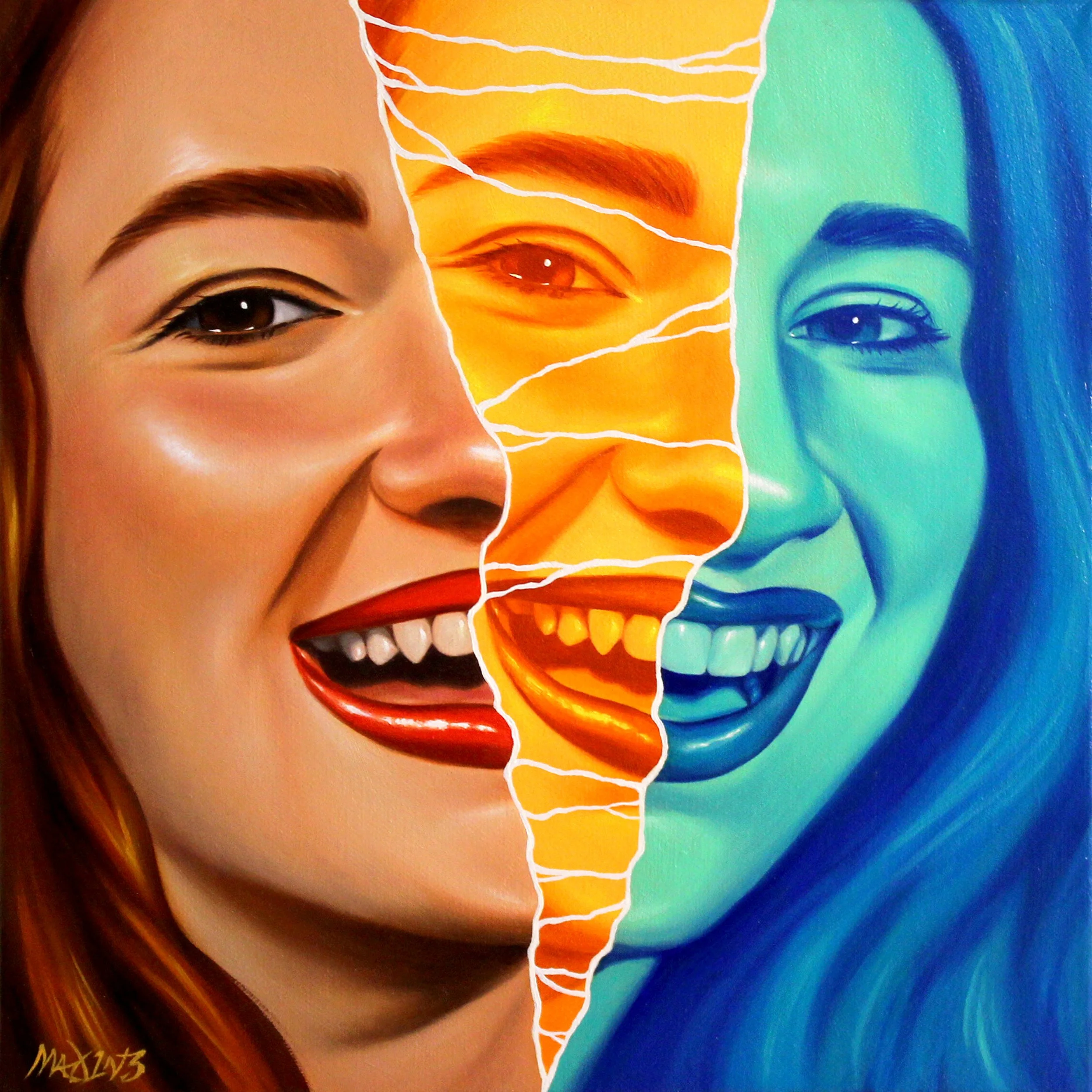 Cracking, 12in x 12in, oil on canvas, $400