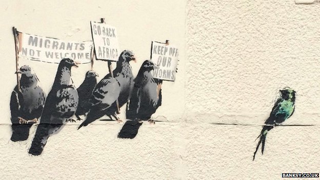 Immigration Mural in Clacton-on-the-Sea by Banksy