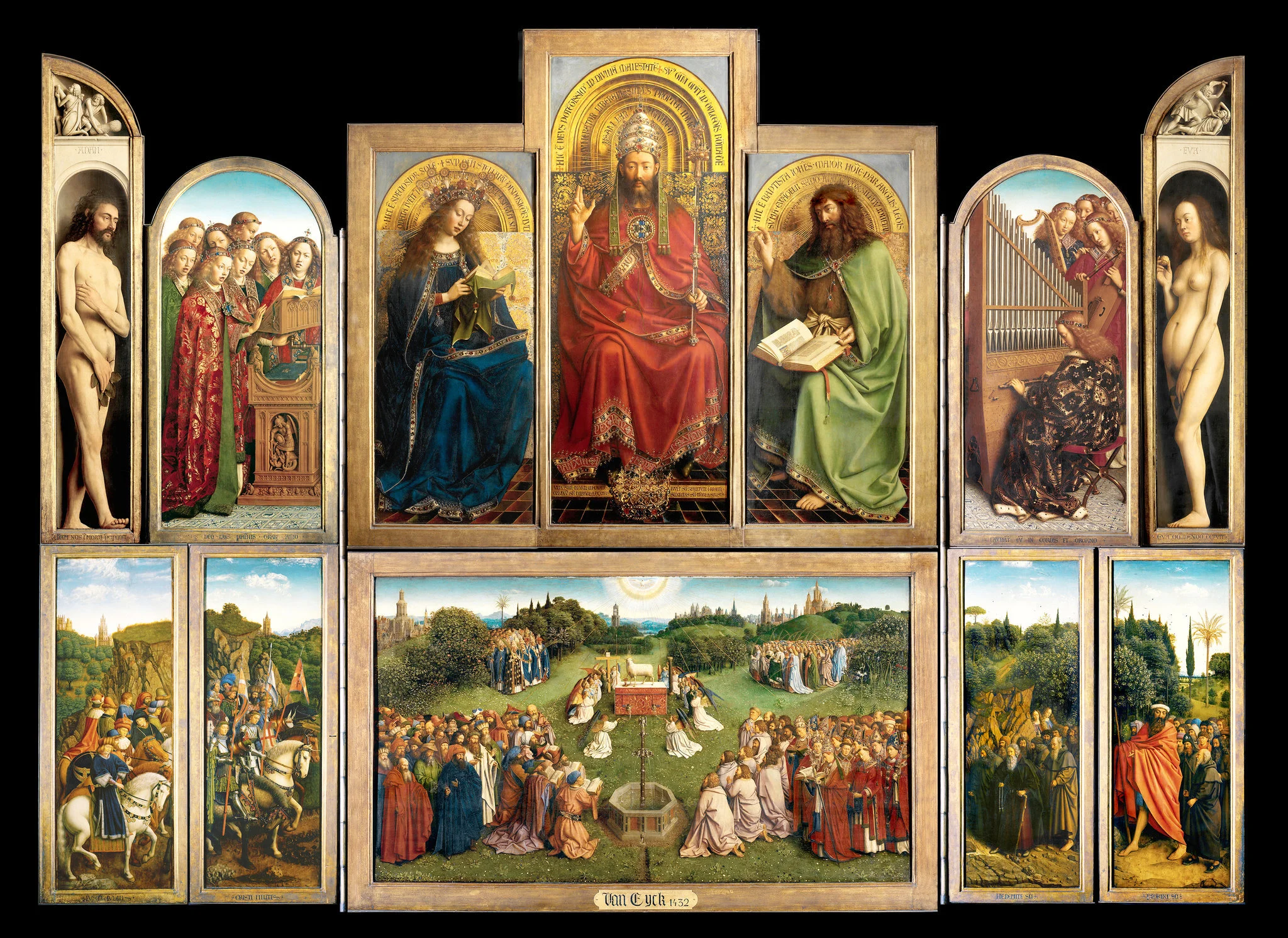 The Ghent Altarpiece (open) by Hubert and Jan van Eyck