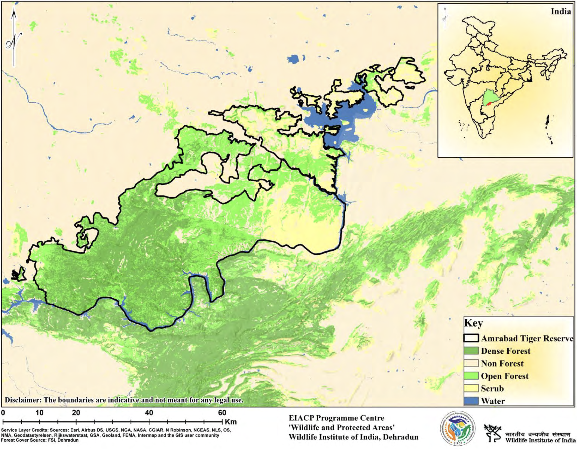 Amrabad Tiger Reserve Map - NTCA - WildArtWorks