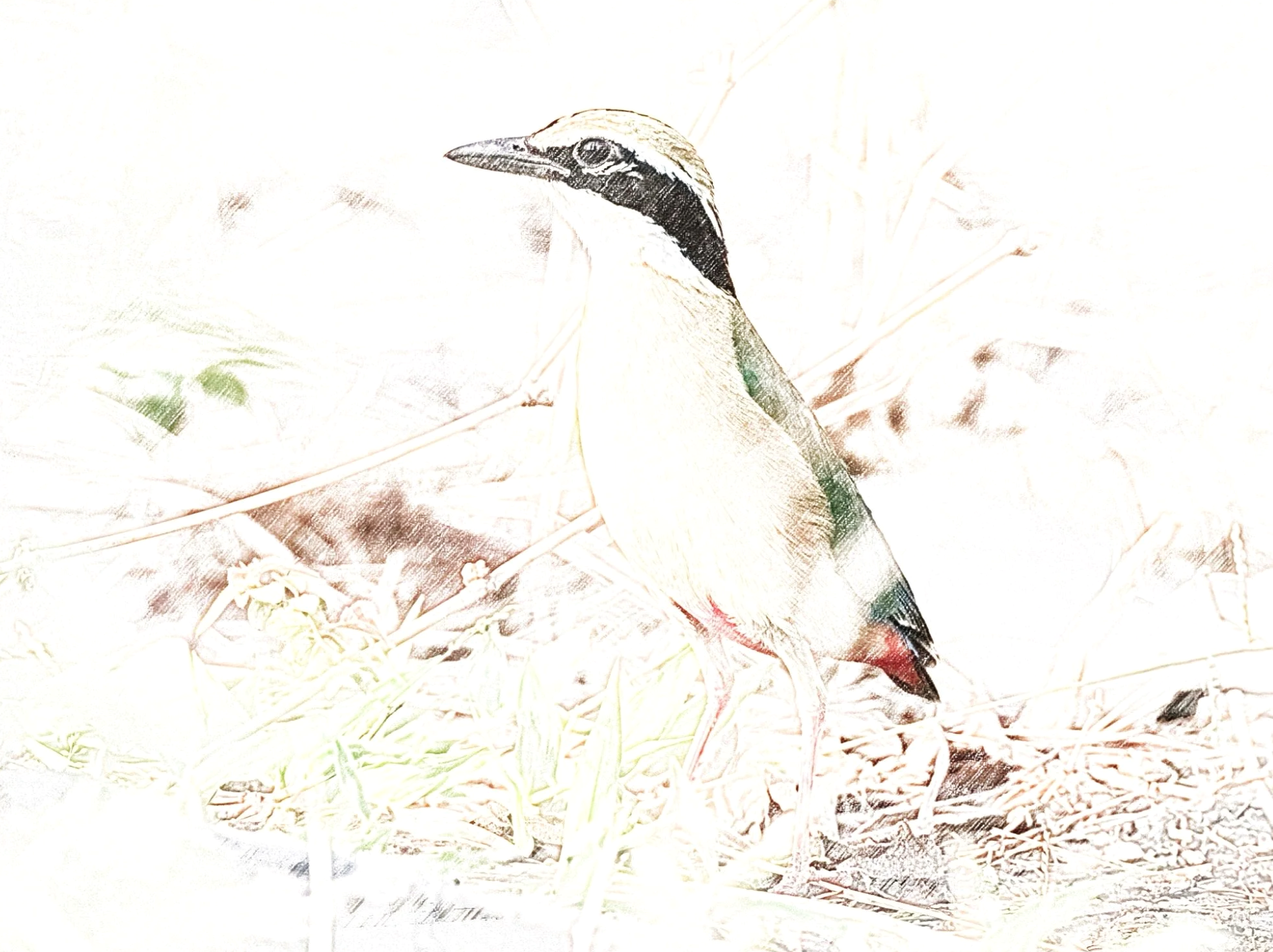 Indian Pitta - Sketch - WildArtWorks