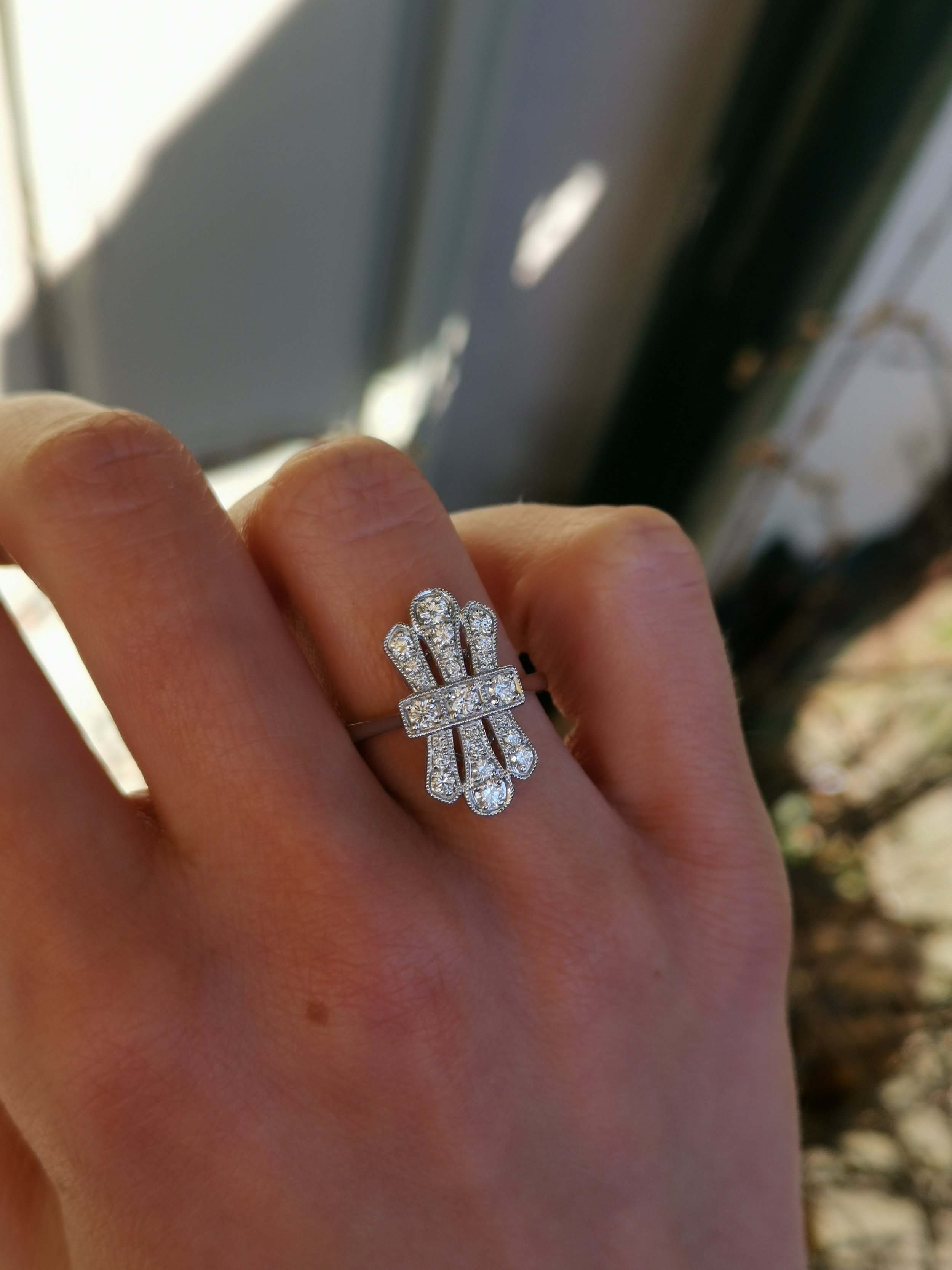Platinum & Diamond Art Deco Ring