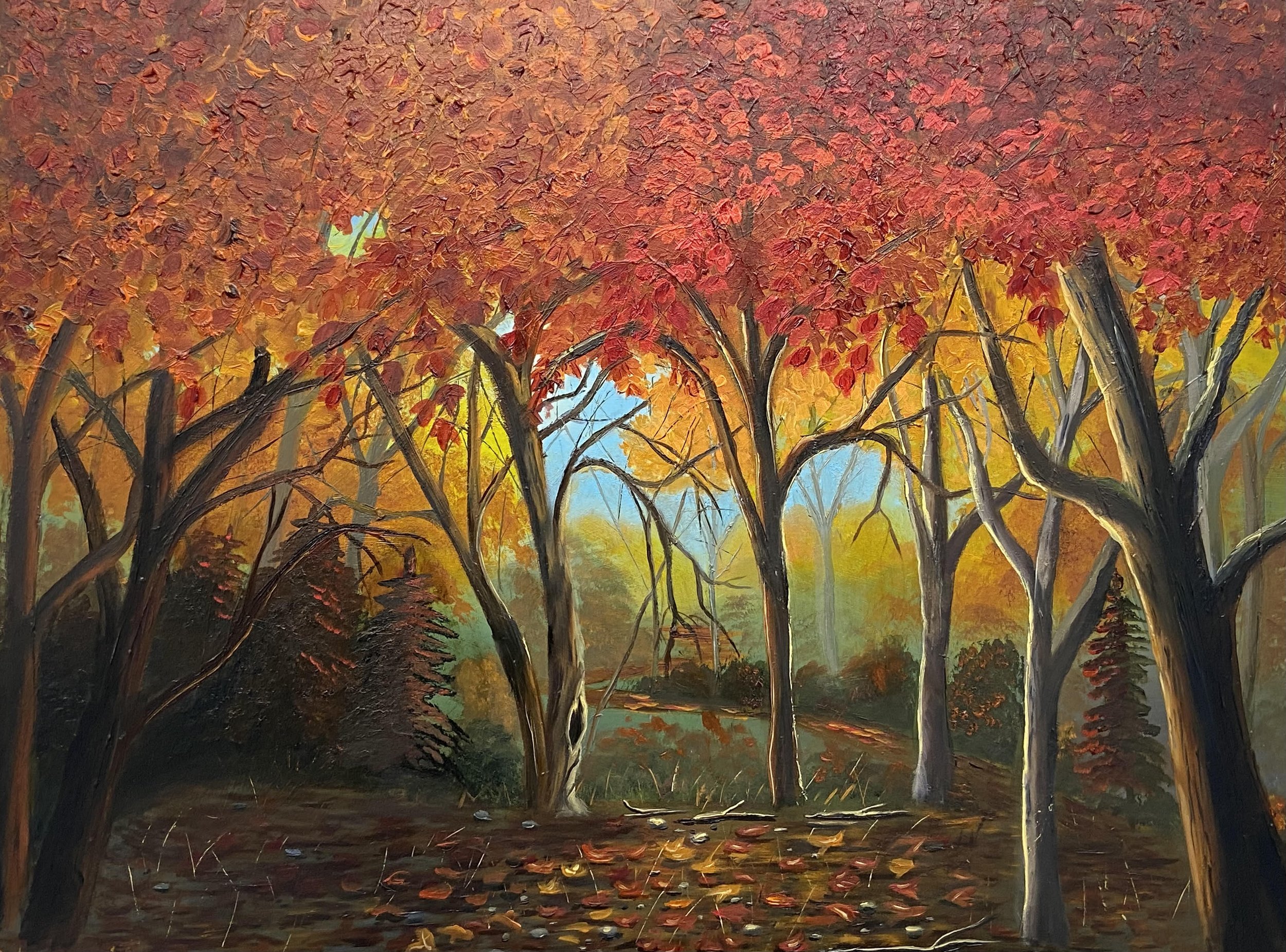 Autumn Walk
12 x 16 Oil on Board
Highly textured painting
19500