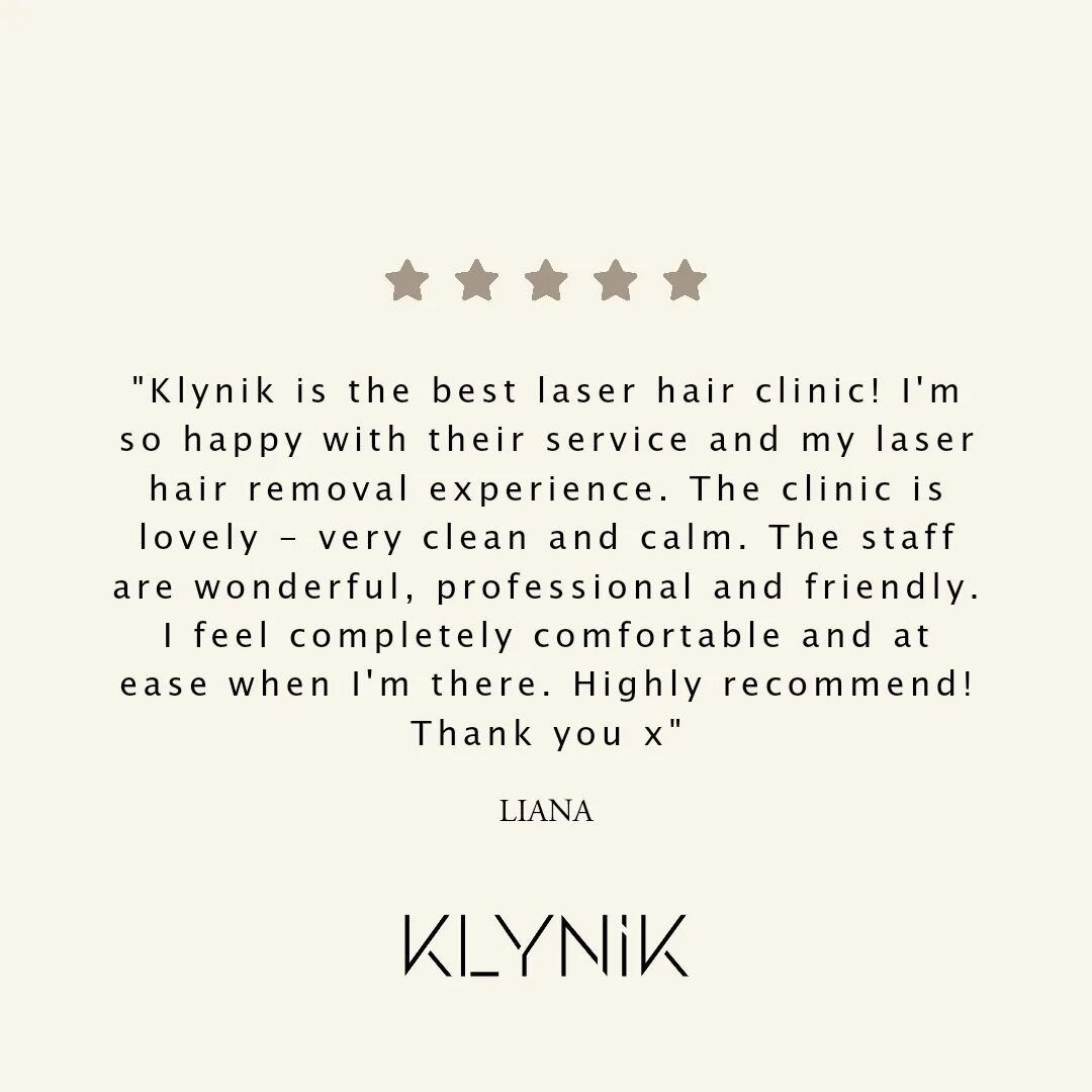 Don't just take our word for it.
We focus on results with excellent quality of service. 
Our client has seen excellent results for her Laser Hair Removal treatment. 
To find out more about starting your laser treatments at KLYNIK send us a message an