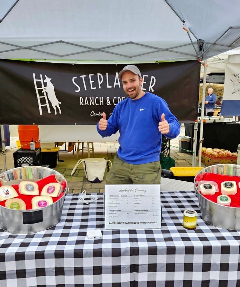 Welcome @stepladdercreamery to the Little Italy Mercato this morning, bringing their farm fresh cheese and butter to us straight from the field to the market. #cheeseplease #artisinalcheese #farmersmarketsandiego #littleitalymercato