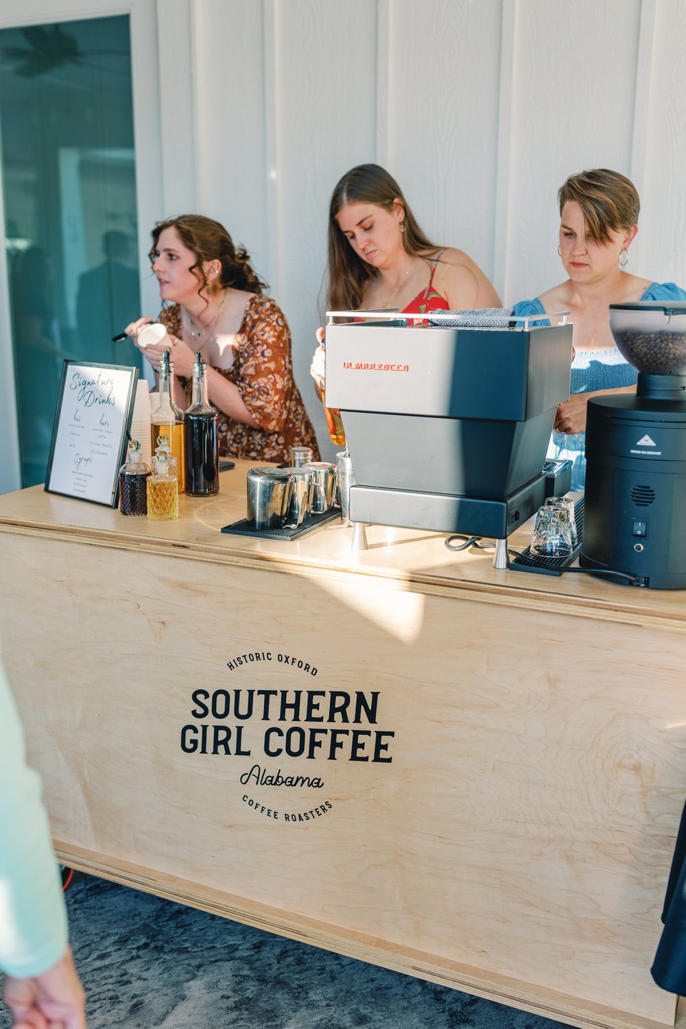 Southern Girl Coffee Company mobile coffee cart and team in Oxford, AL