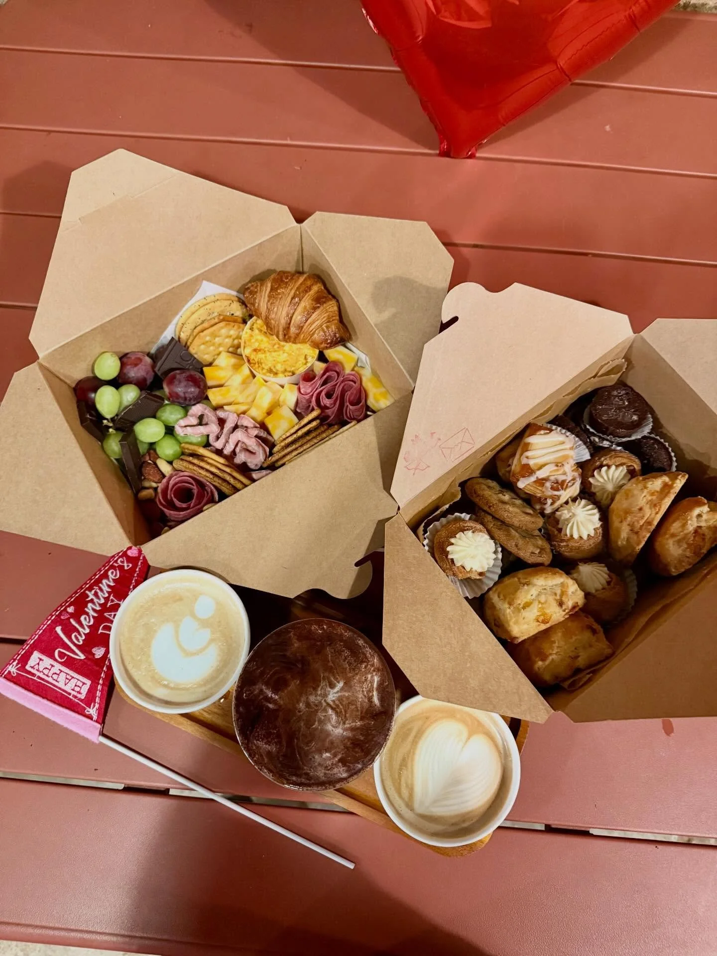 Galentine&rsquo;s Sharables 💕✨
Made for sharing with your favorite girls and celebrating friendship the sweetest way.
☕ Coffee Flights
🧀 Charcuterie Boxes
🥐 Pastry Boxes
Mix, match, and build the perfect spread for your Galentine&rsquo;s date. Bec
