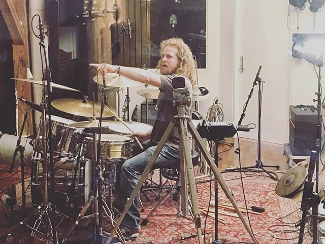 &ldquo;You there! Ready to ROCK!?&rdquo;. In the studio! Very cool music in the making. #copenhagen #danishrock #ledzeppelin #blacksabbath #queensofthestoneage #drumlife