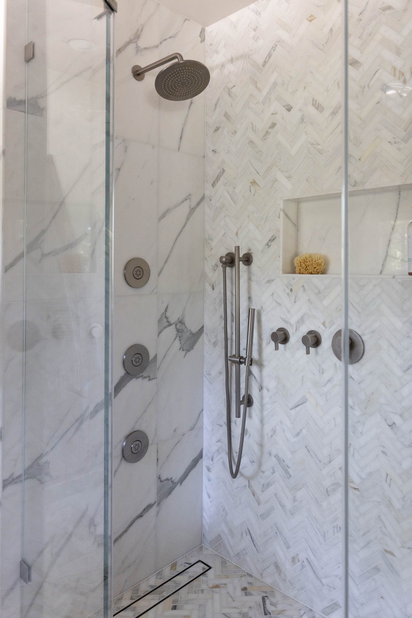 Marble bathroom with shower set