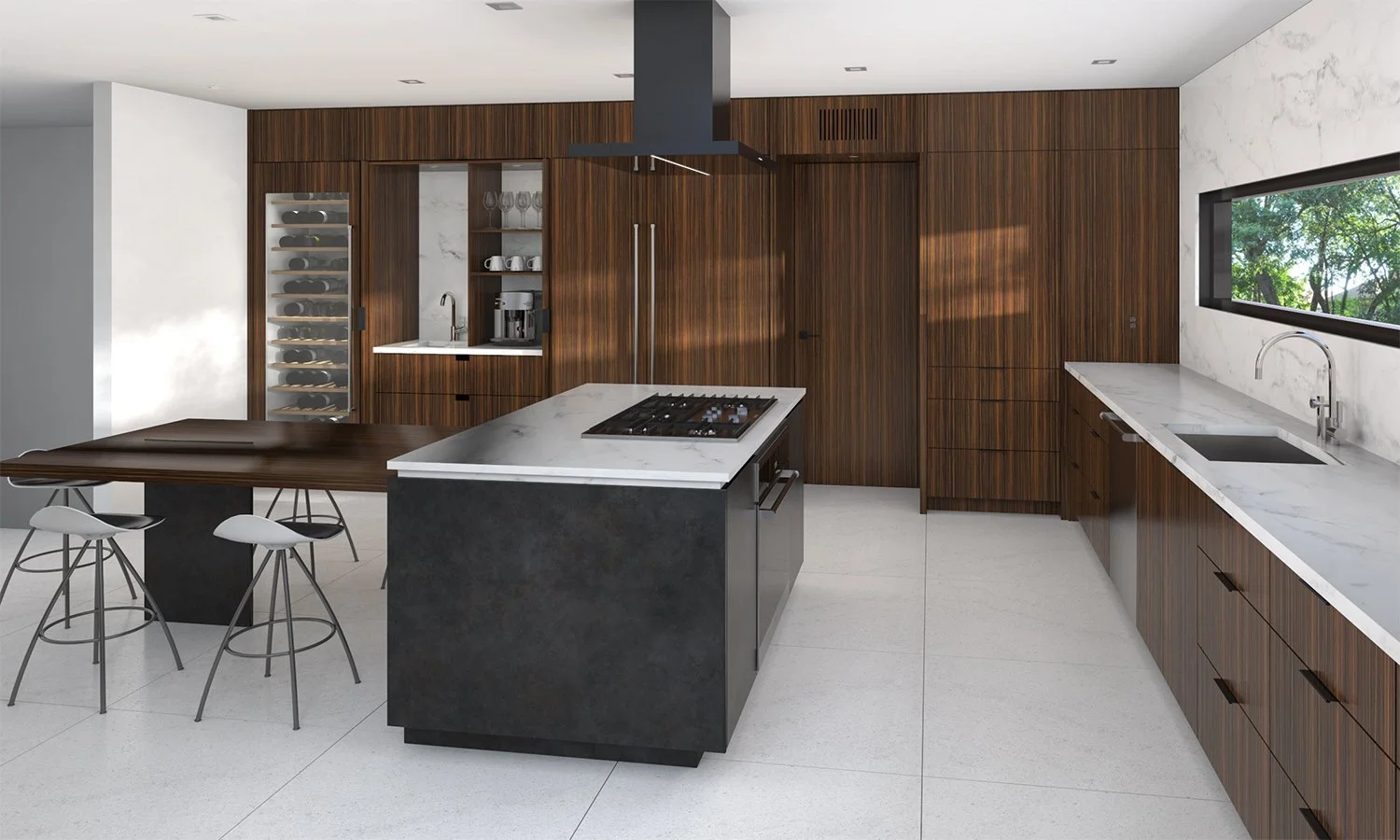 steel kitchen island