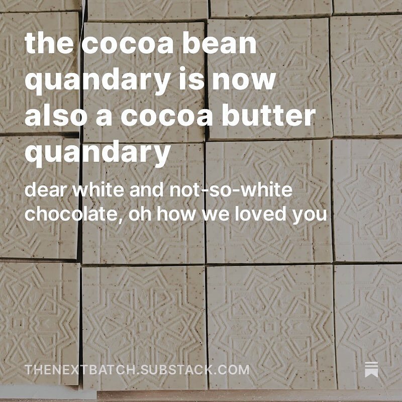 Today&rsquo;s post on our Substack page 🤍🫘🤎🍫

A look at what&rsquo;s not just selling out/already sold out, but ideas on how to deal with it.

Link ⬆️

#beantobar #craftchocolate #cacaolove #cocoabutter #chocolatemaking #specialtychocolate