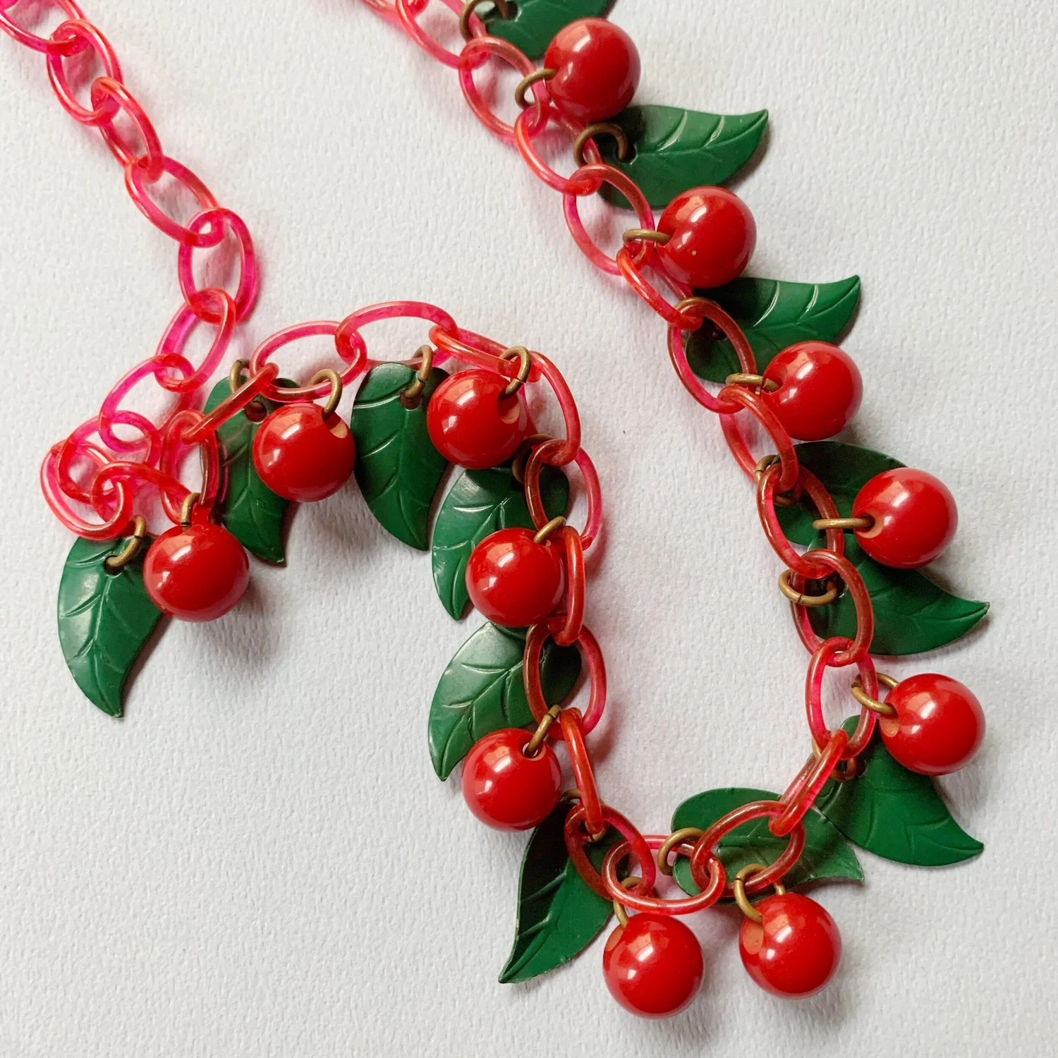 Vintage cherry hotsell necklace