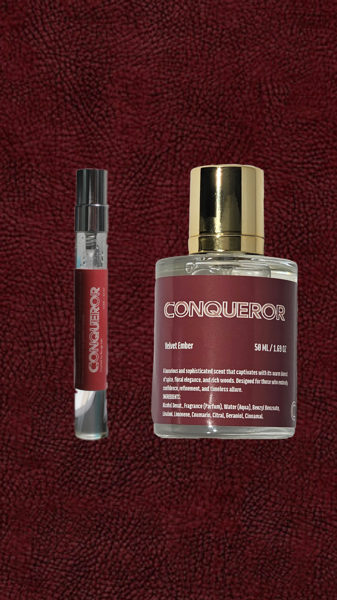 CONQUEROR VELVET AMBER EAU DE COLOGNE | INSPIRED BY BACCARAT ROUGE 540