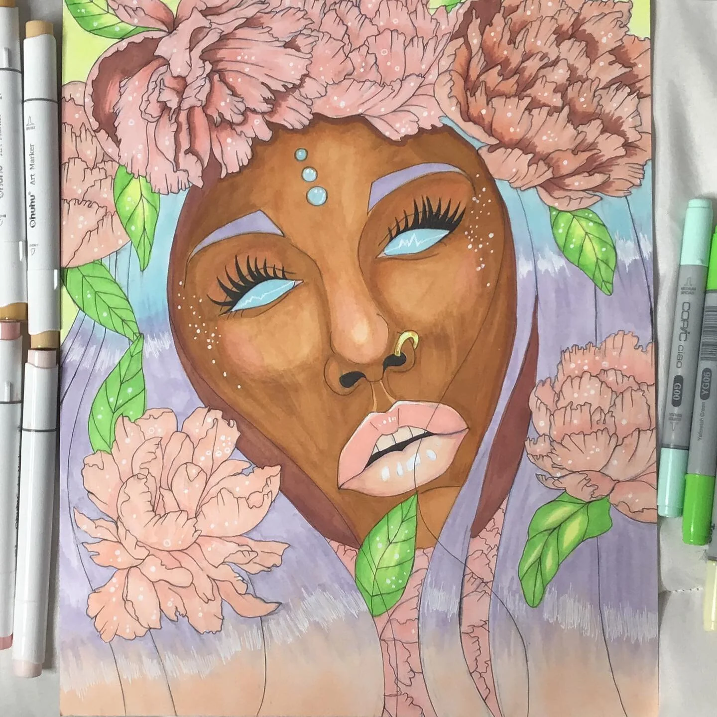 &ldquo;Flower Girl Wit Da Unicorn Hair&rdquo; 
is what I call it 💝
.
.
.
.
.
#art #africanamericanart #africanamericanart #blackartists #blackartinstagram #blackgirlillustration #blackgirlillustrations #blackgirlillustrators #piscesillustrations