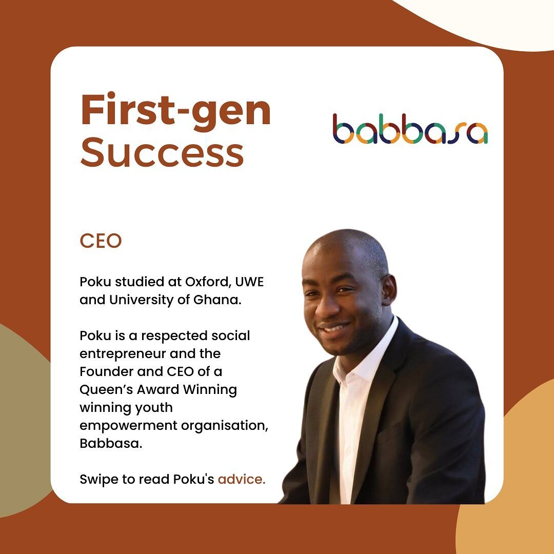 A little bit about Poku👇 

Poku Pipim Osei (BA, PGCert, MSc) is a respected social entrepreneur and the Founder and CEO of award-winning youth empowerment organisation, Babbasa.

📍Poku relocated to Bristol from Ghana in 2008. Until that point, his 