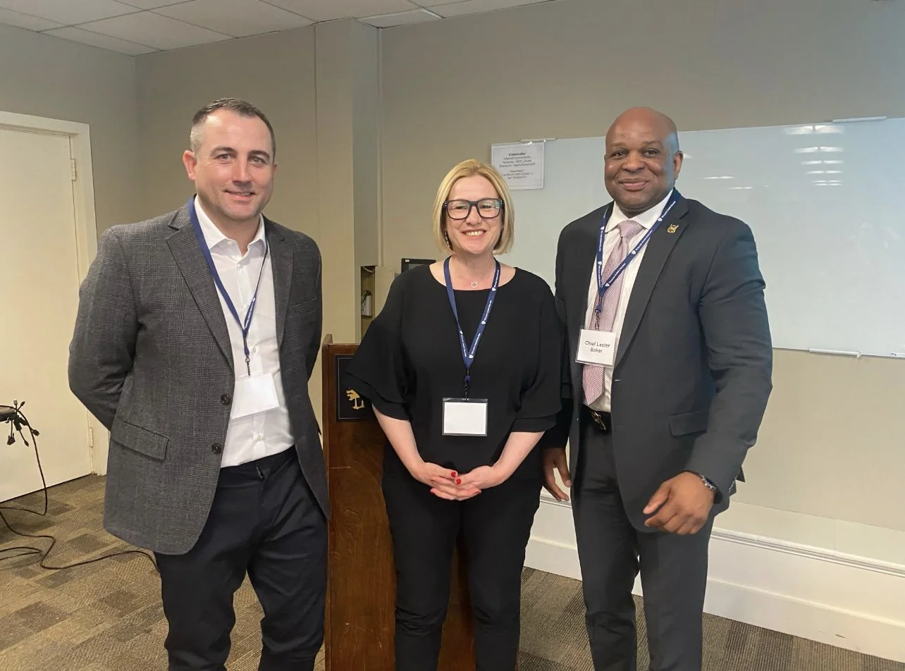 Left to Right: Dr Andrew Lacey, Dr. Sarah Abbott, and Chief Lester Baker