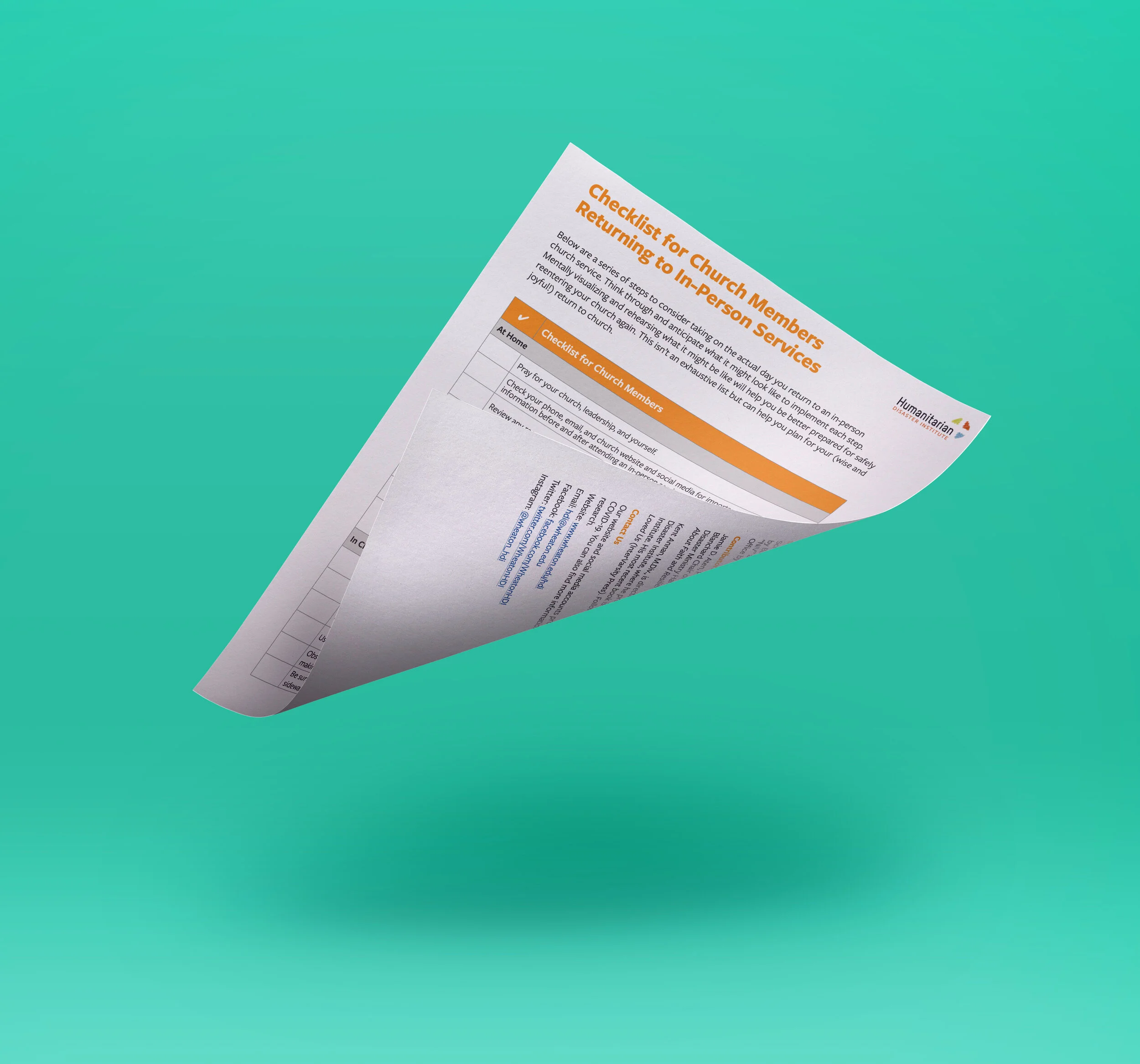 Checklist for Church Members Returning to In-Person Services - Steps to consider the day you return to in-person services. 