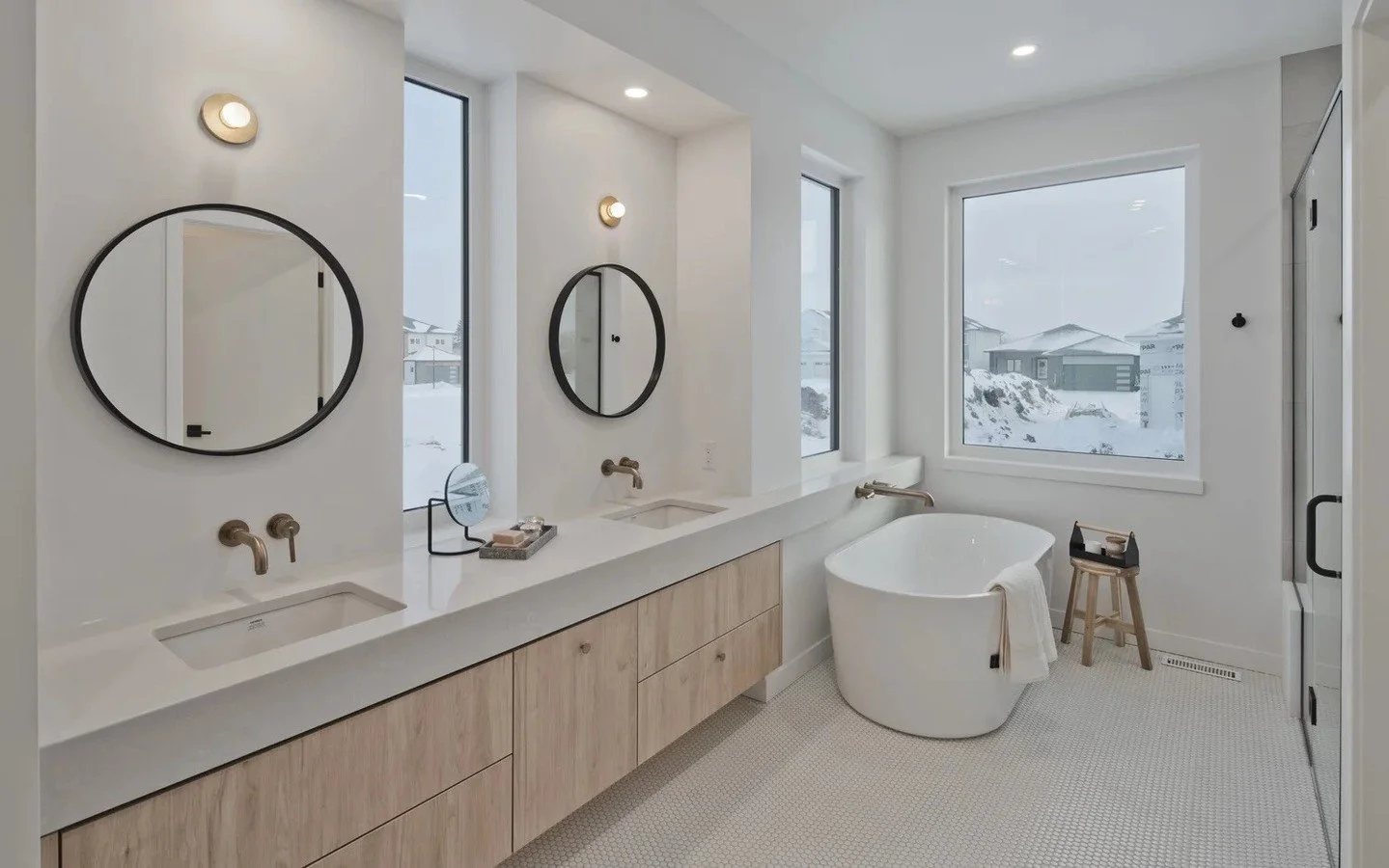 If you have the space to spread out, a large bathroom footprint is always worth it. ⁠
⁠
At Beck Cove, a large bathroom means room for a walk-in shower, a soaker tub, a separate closed off space for the toilet, a double vanity, and ample built-in stor