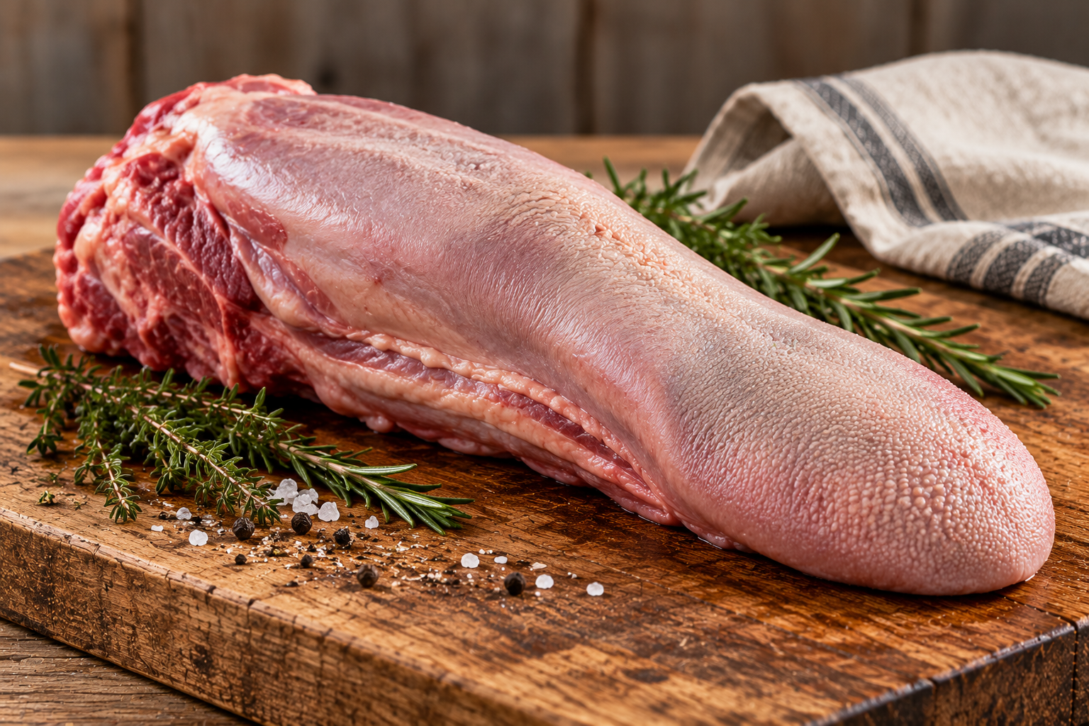 Rustic Raw Tongue on Butcher Board.png