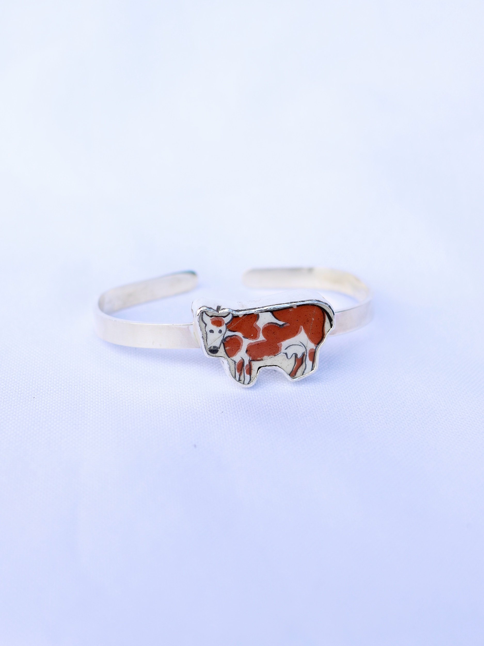 brown cow ceramic cuff bracelet