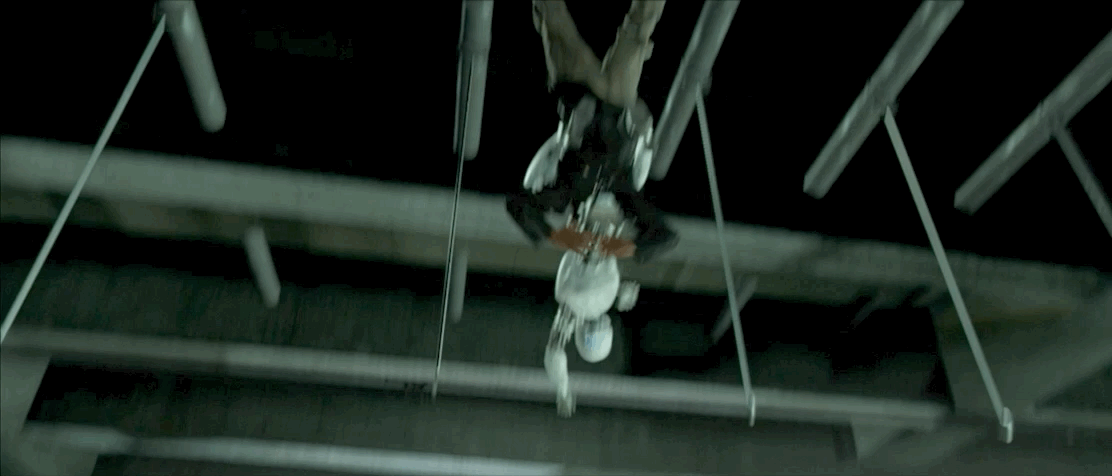 The thing is sometimes Will Smith is on top of the robot and other times the robot is on top of Will Smith and that’s I, ROBOT for you.
