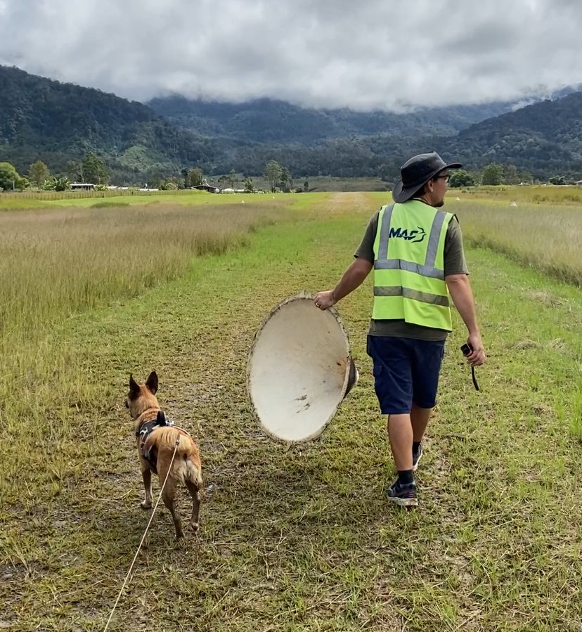 Adjusting the Cone Markers on Telefomin Airstrip