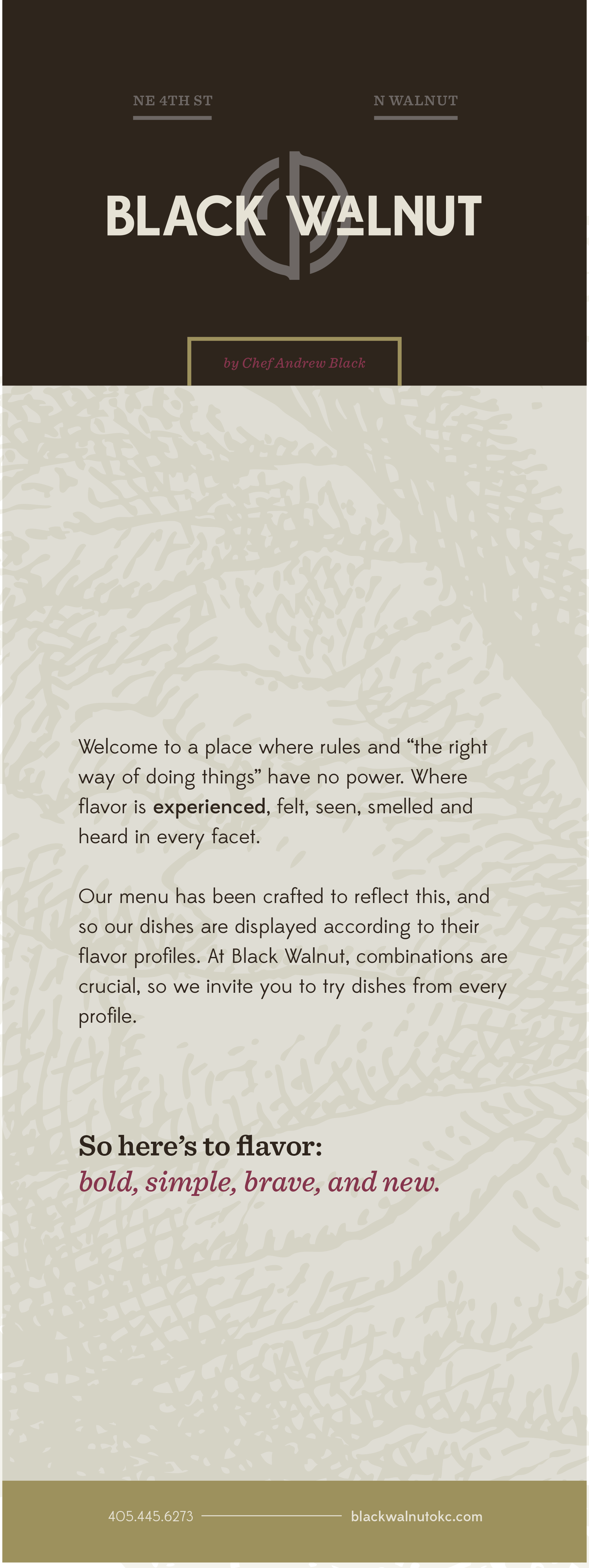 Menu — Black Walnut