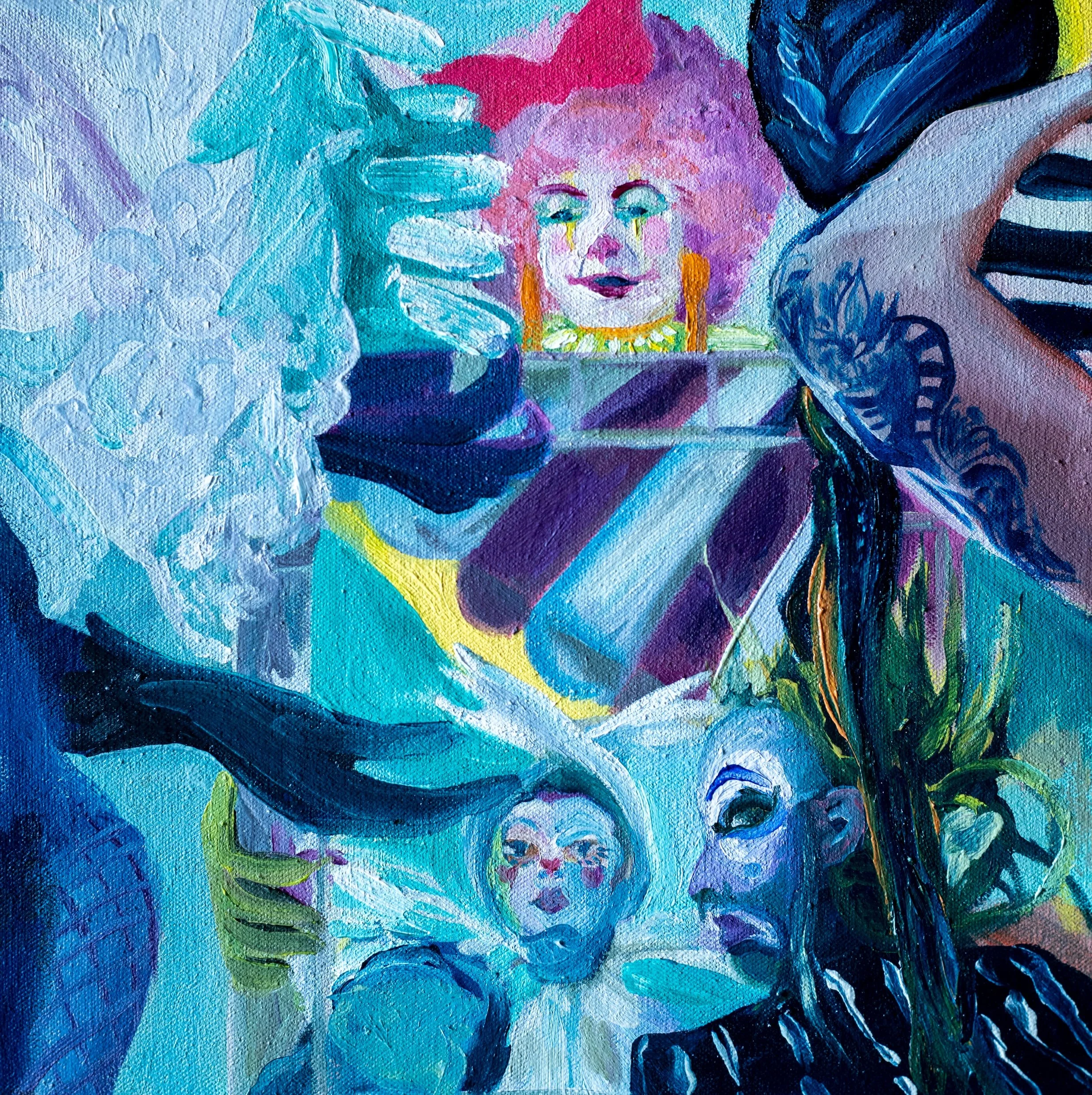 Clown House, 2024, Oil on Canvas, 11''x11''