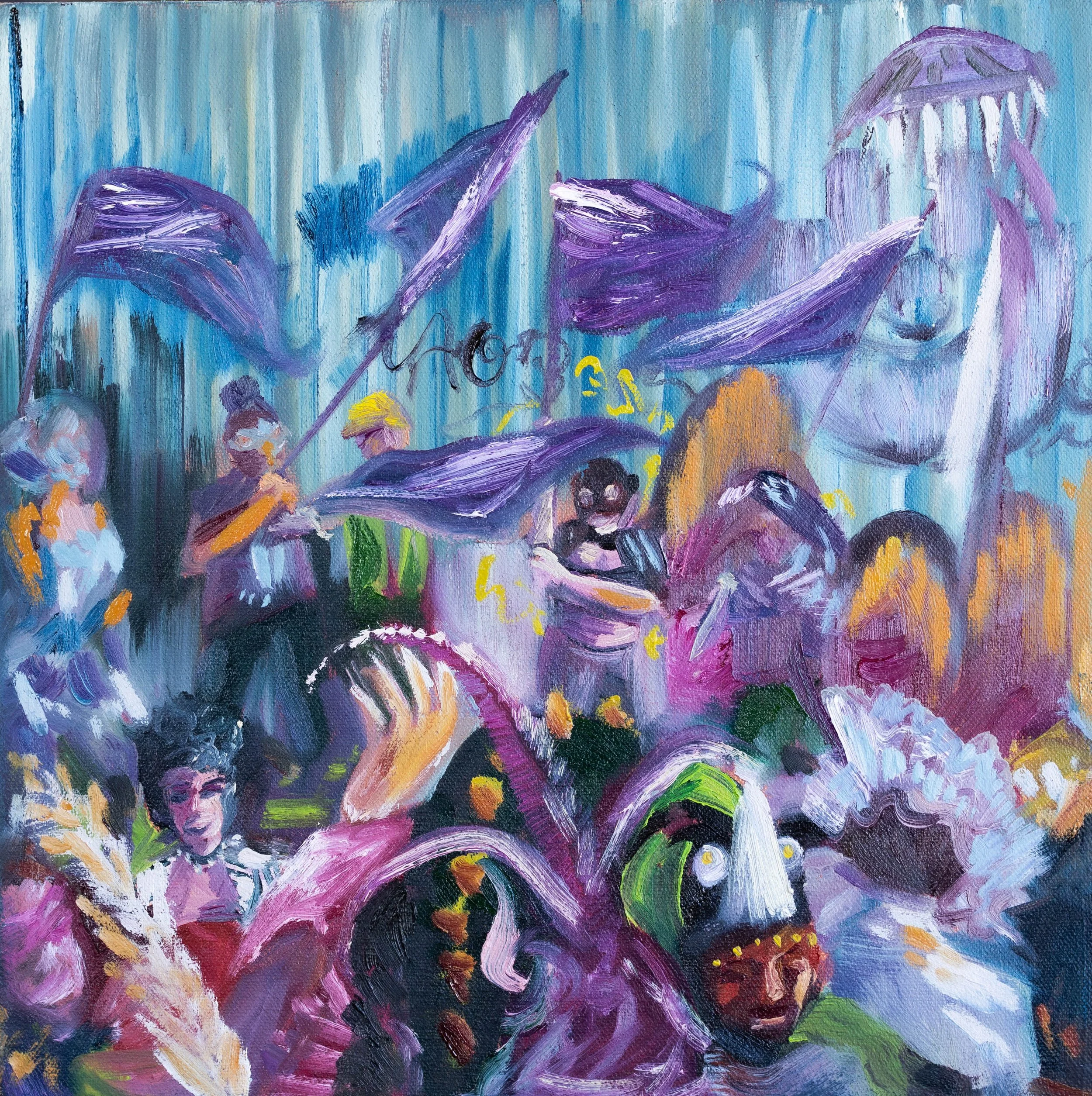 No Humans in the Monster Band, 2026, Oil on Canvas, 11'' x 11''