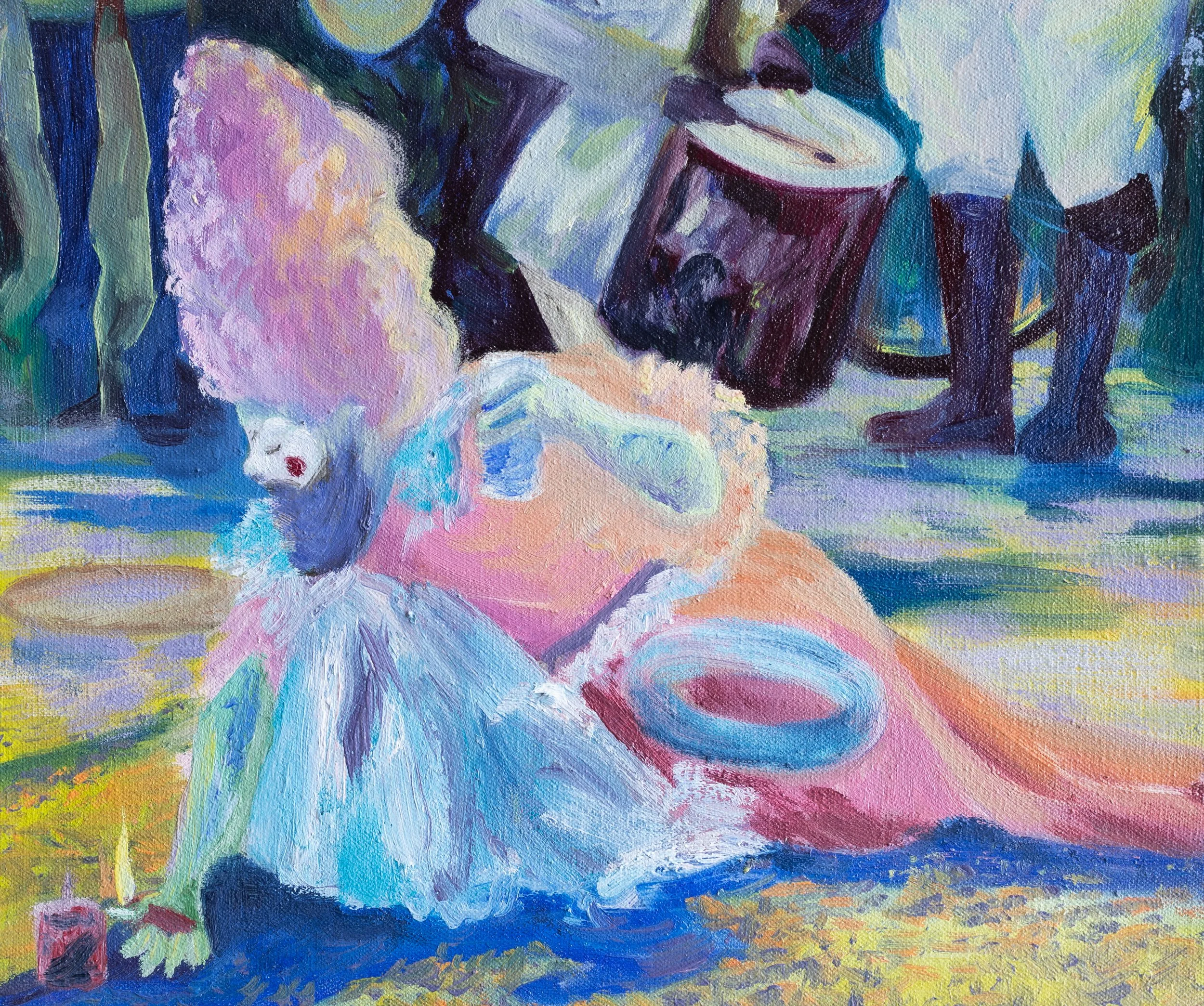 Queen's Curtsey, 2025, Oil on Canvas, 11'' x 113'