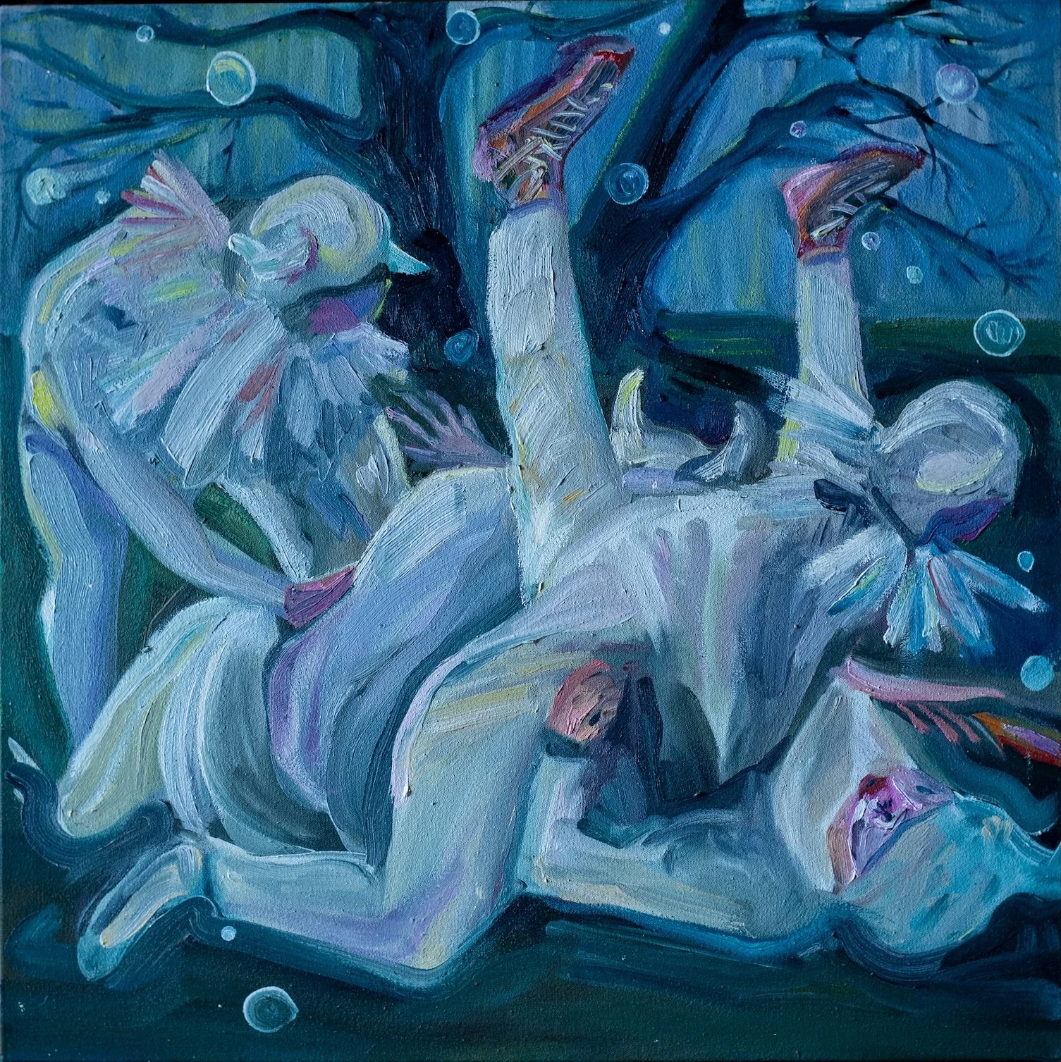 Dustmite Tumble, 2024, Oil on Canvas, 22''x22''